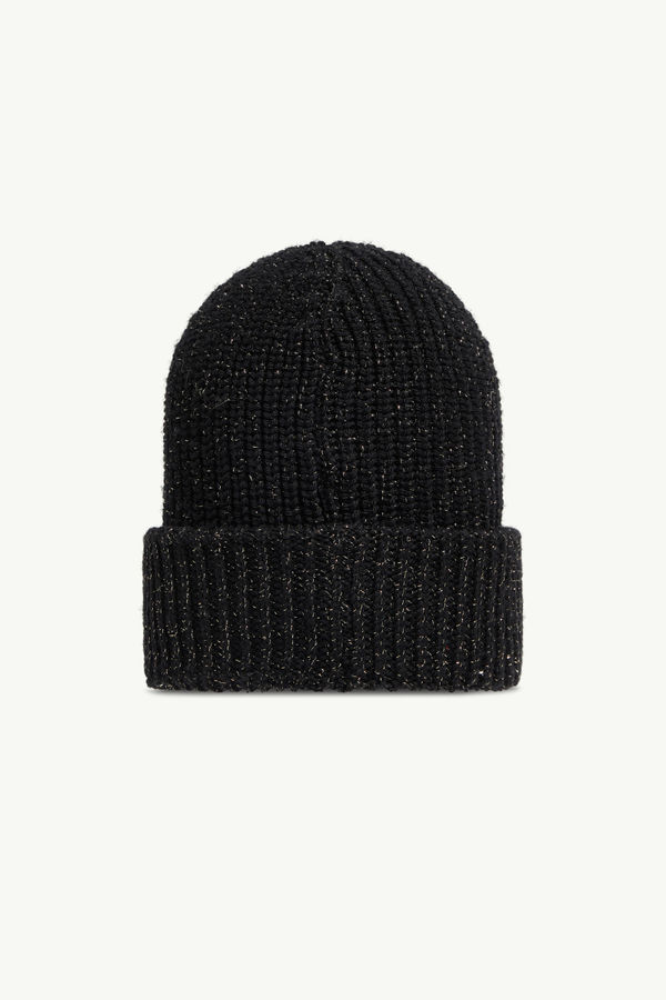Metallic Wool Beanie Girl Black Moncler 3