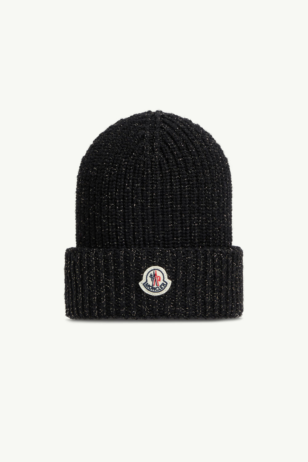 Metallic Wool Beanie Girl Black Moncler 0