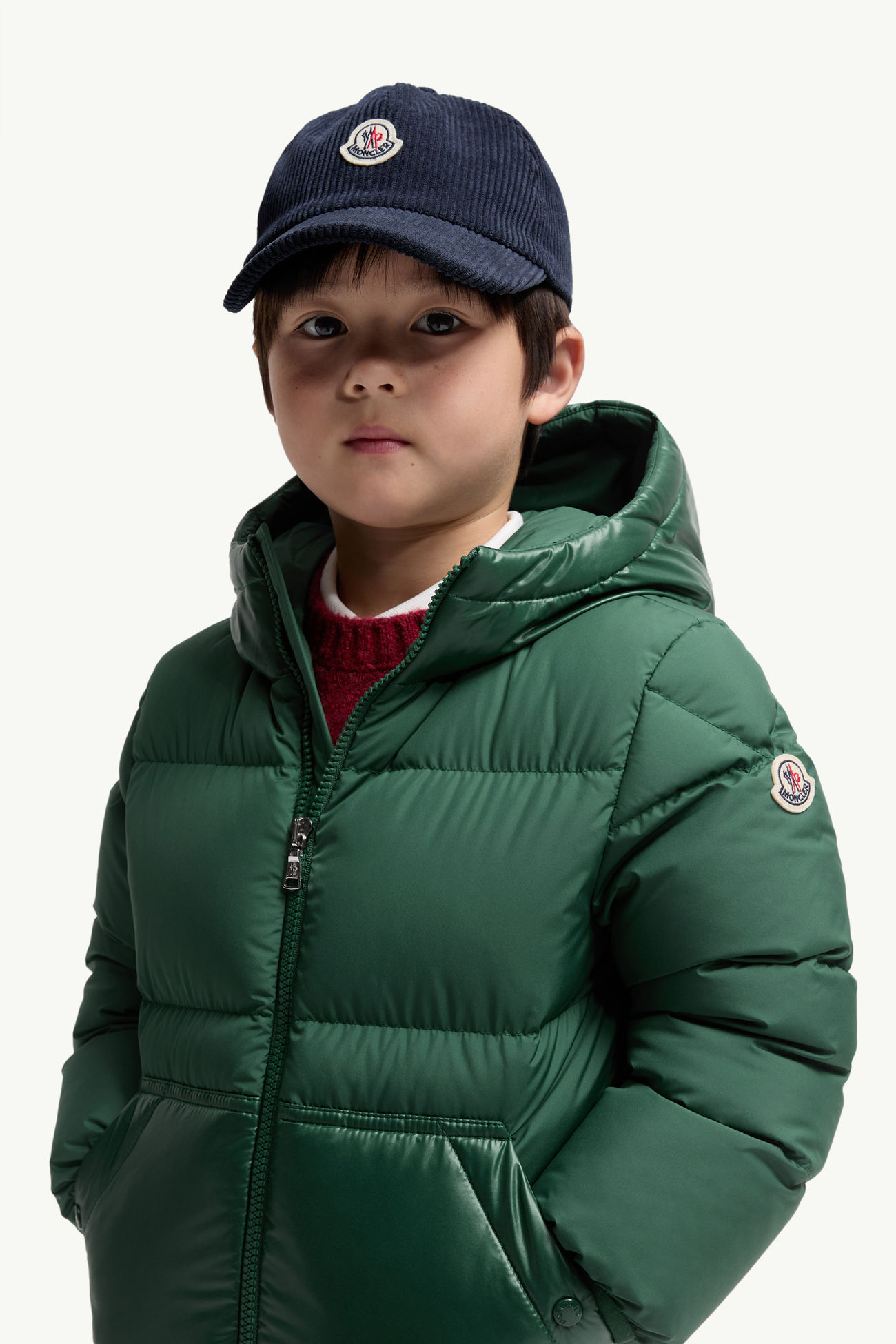 Casquette de baseball en velours côtelé Garçon Bleu marine Moncler 1