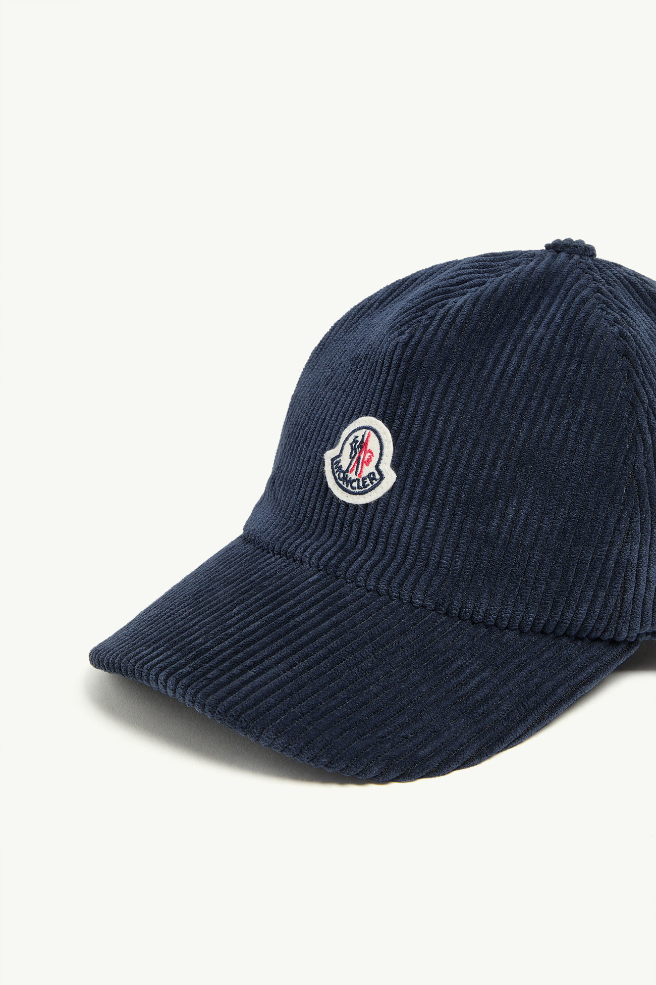 Cappellino da Baseball in Velluto a Coste Bambino Blu Navy Moncler 4
