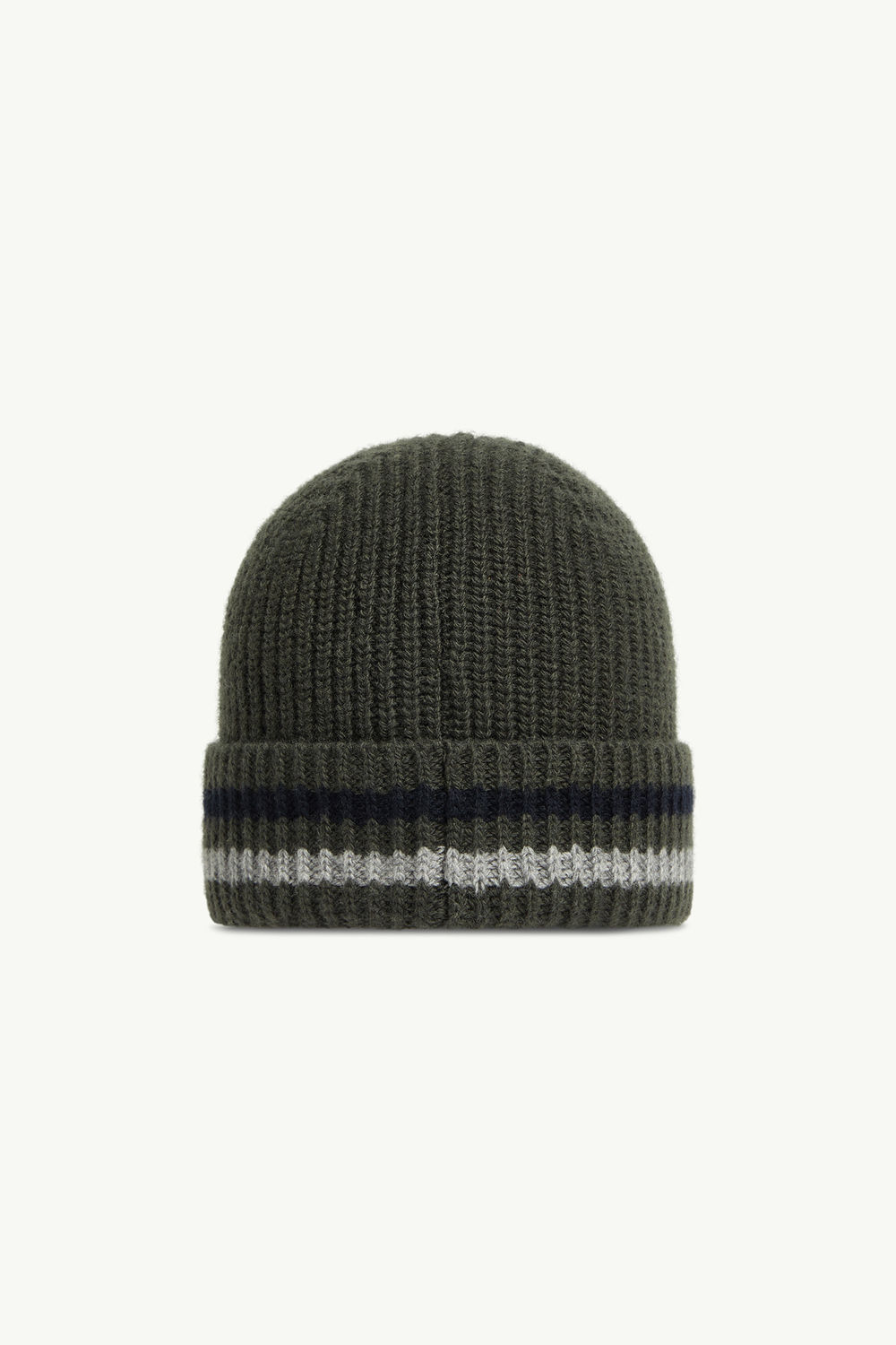 Striped Wool Beanie Boy Dark Green Moncler 2