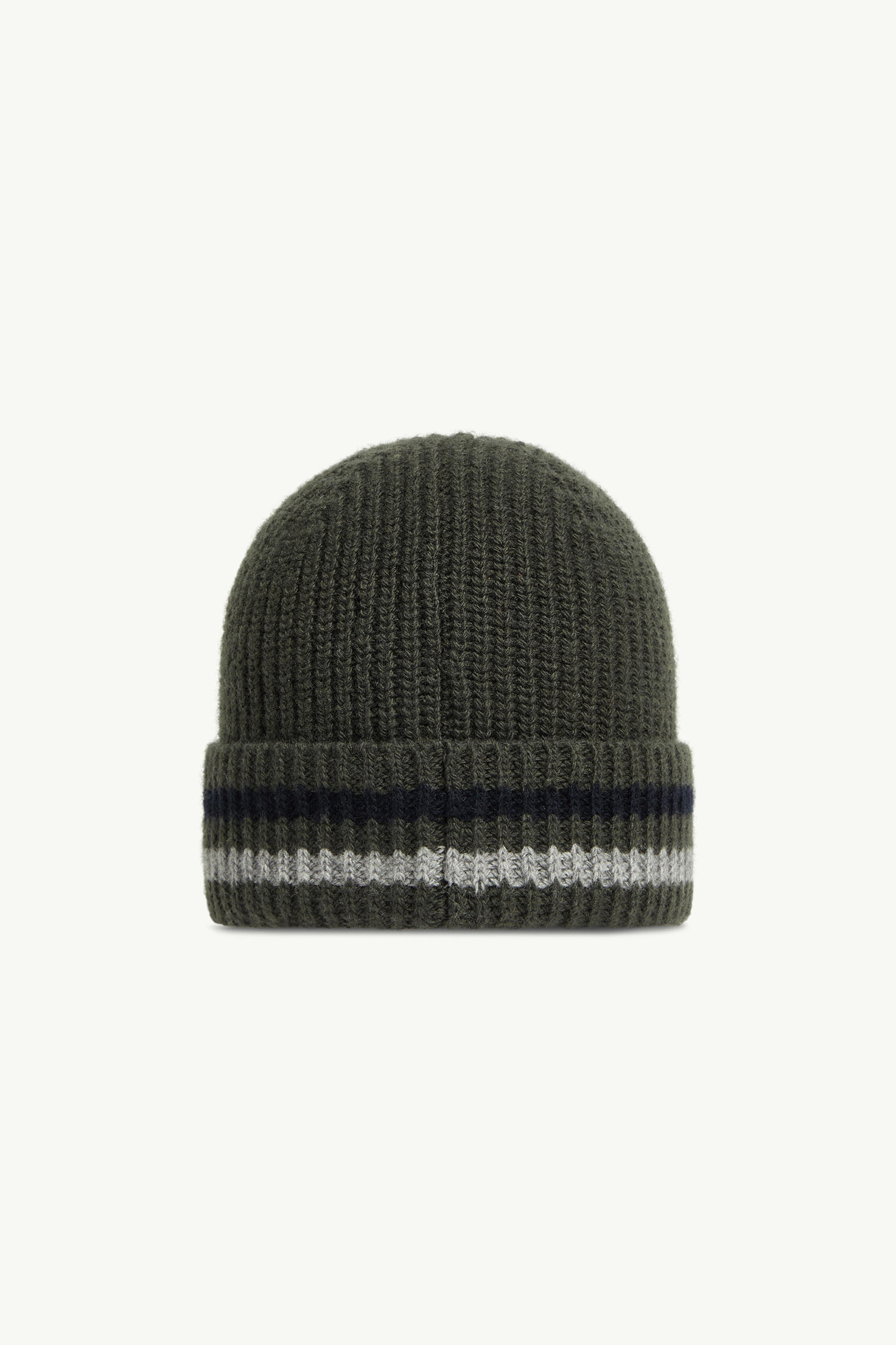 Striped Wool Beanie Boy Dark Green Moncler 2