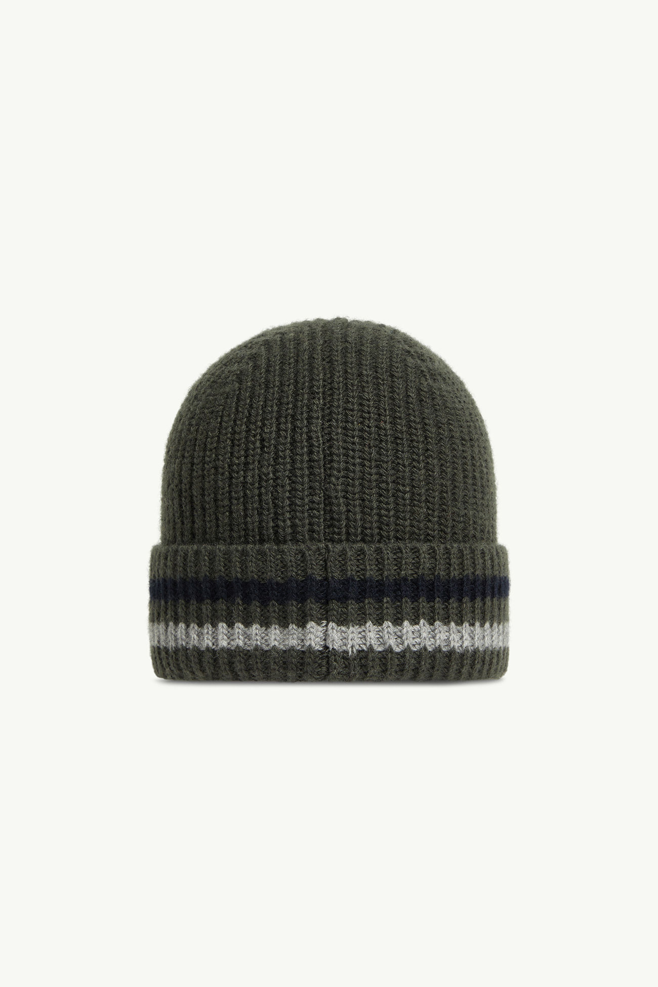 條紋羊毛冷帽 男童 深綠色 Moncler 2