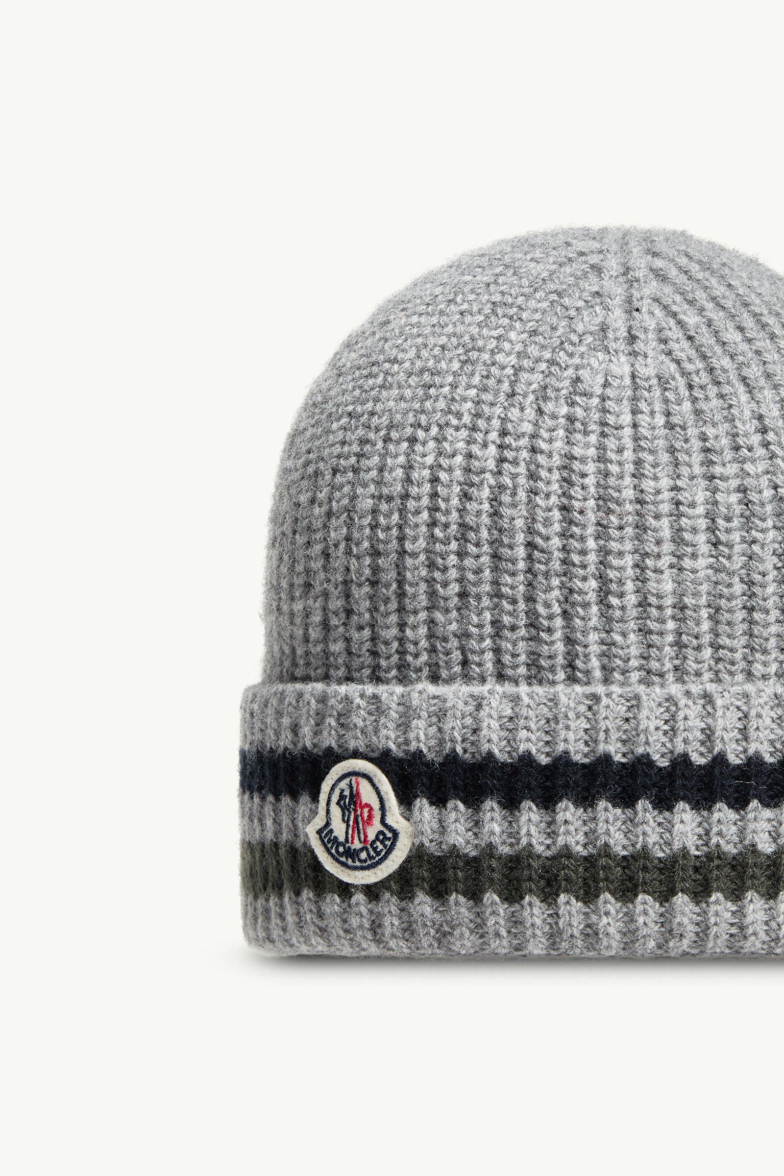 Striped Wool Beanie Boy Gray Moncler 2