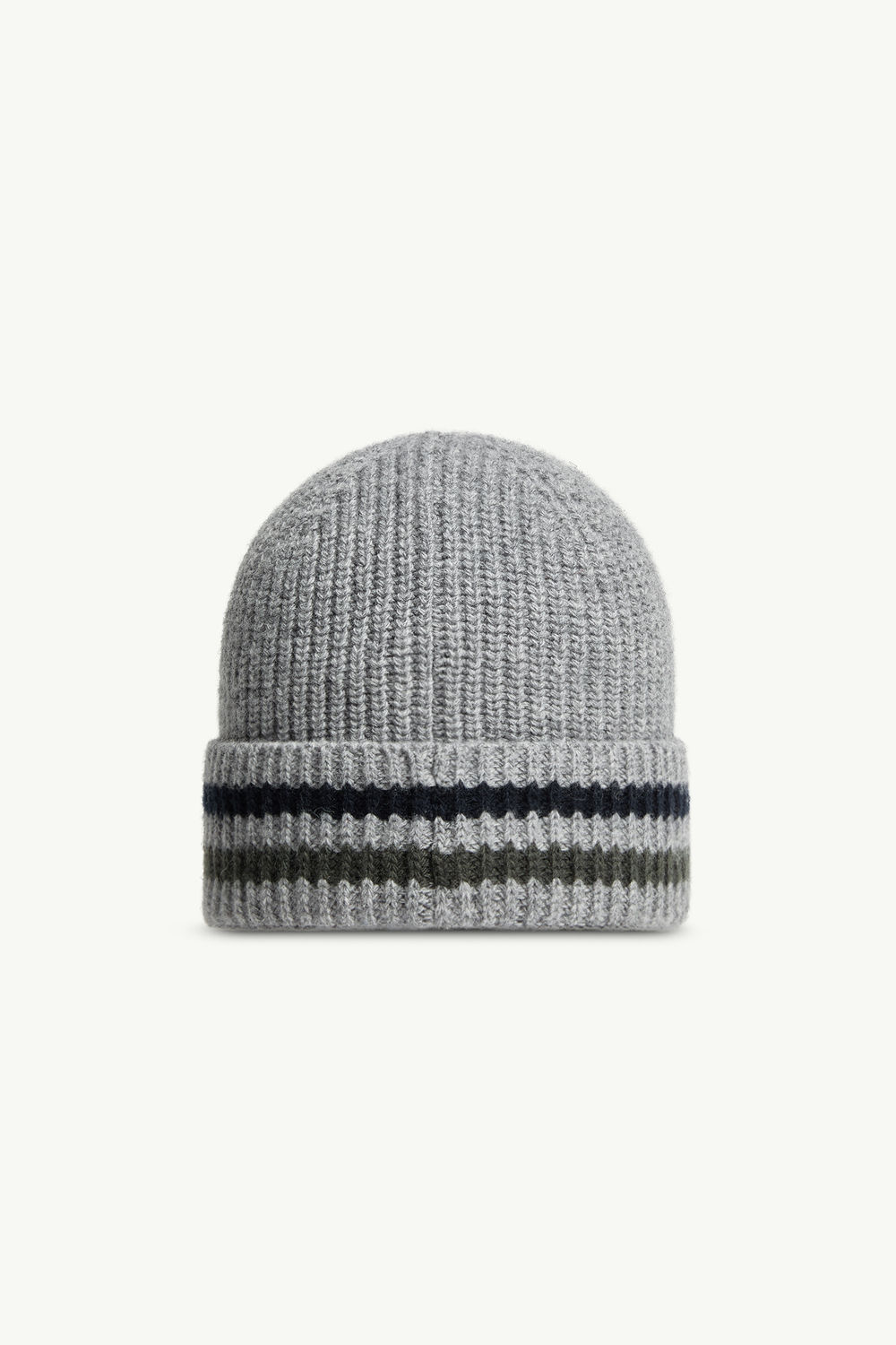 Striped Wool Beanie Boy Gray Moncler 3