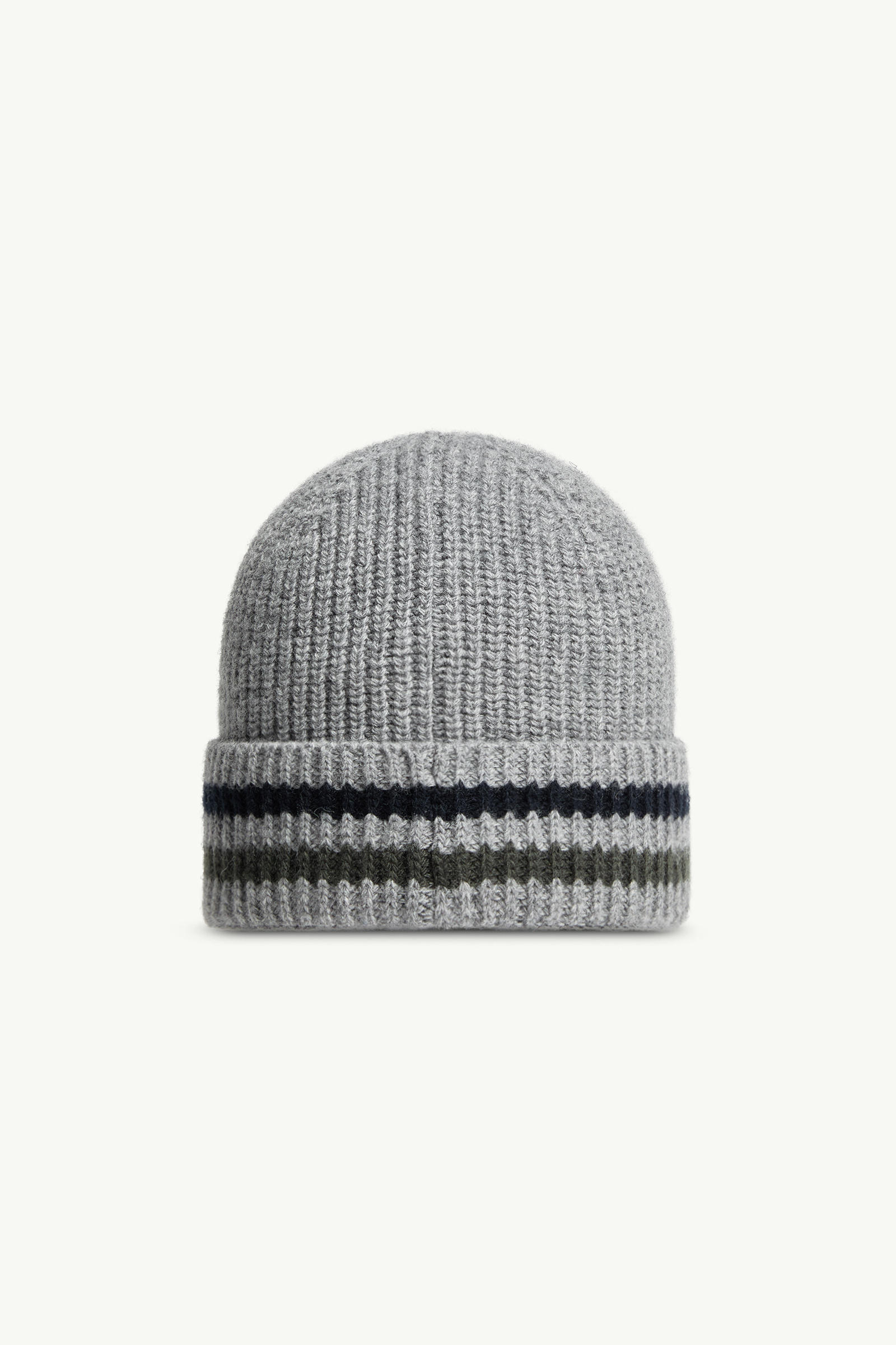 Striped Wool Beanie Boy Gray Moncler 3