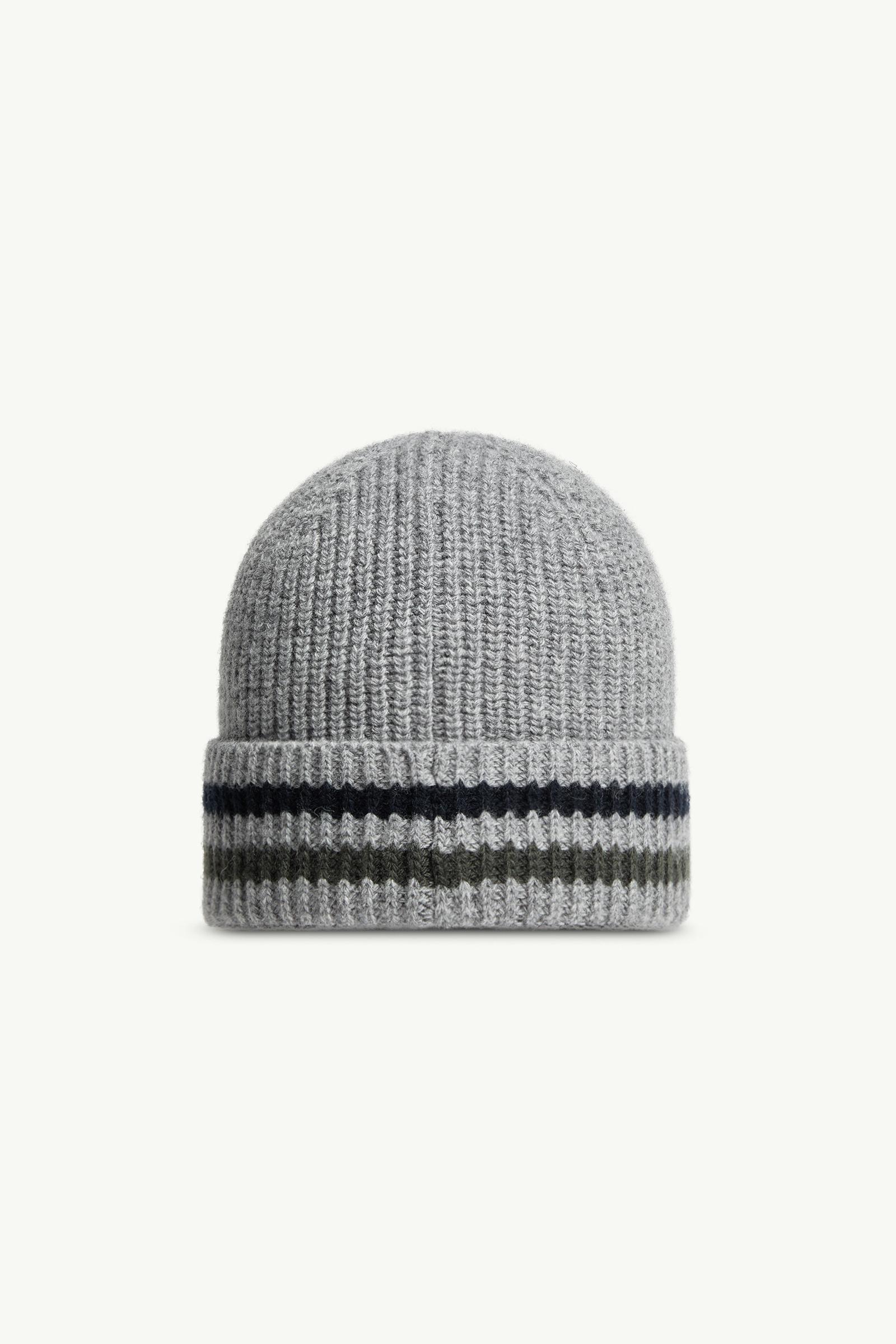 Grey Striped Wool Beanie - Accessories & Shoes for Children