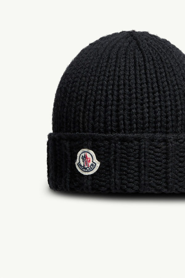 Wool Beanie Girl Black Moncler 1