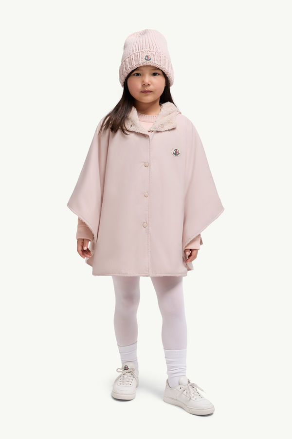 Reversible Hooded Teddy Cape Girl Pink Moncler 0
