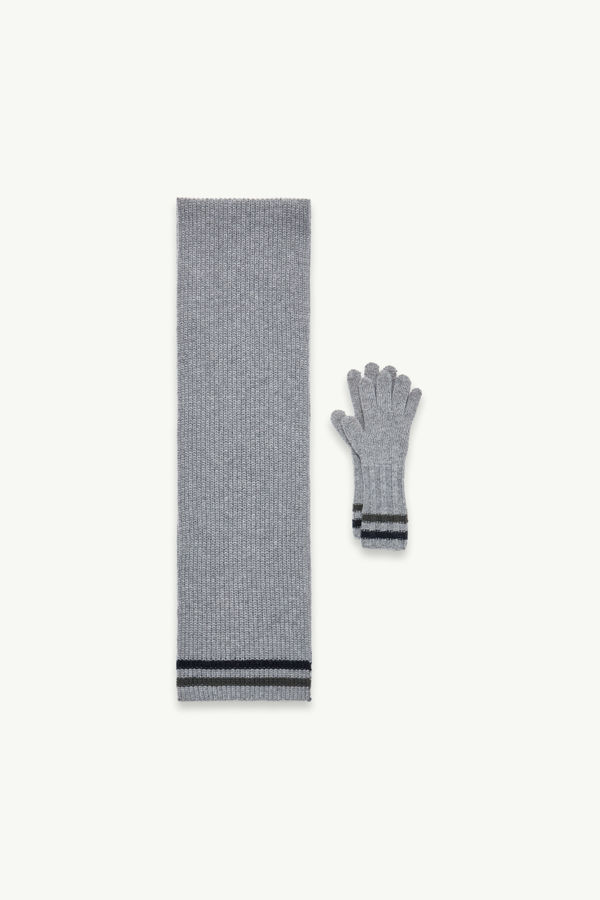 Striped Wool Set Boy Gray Moncler 1