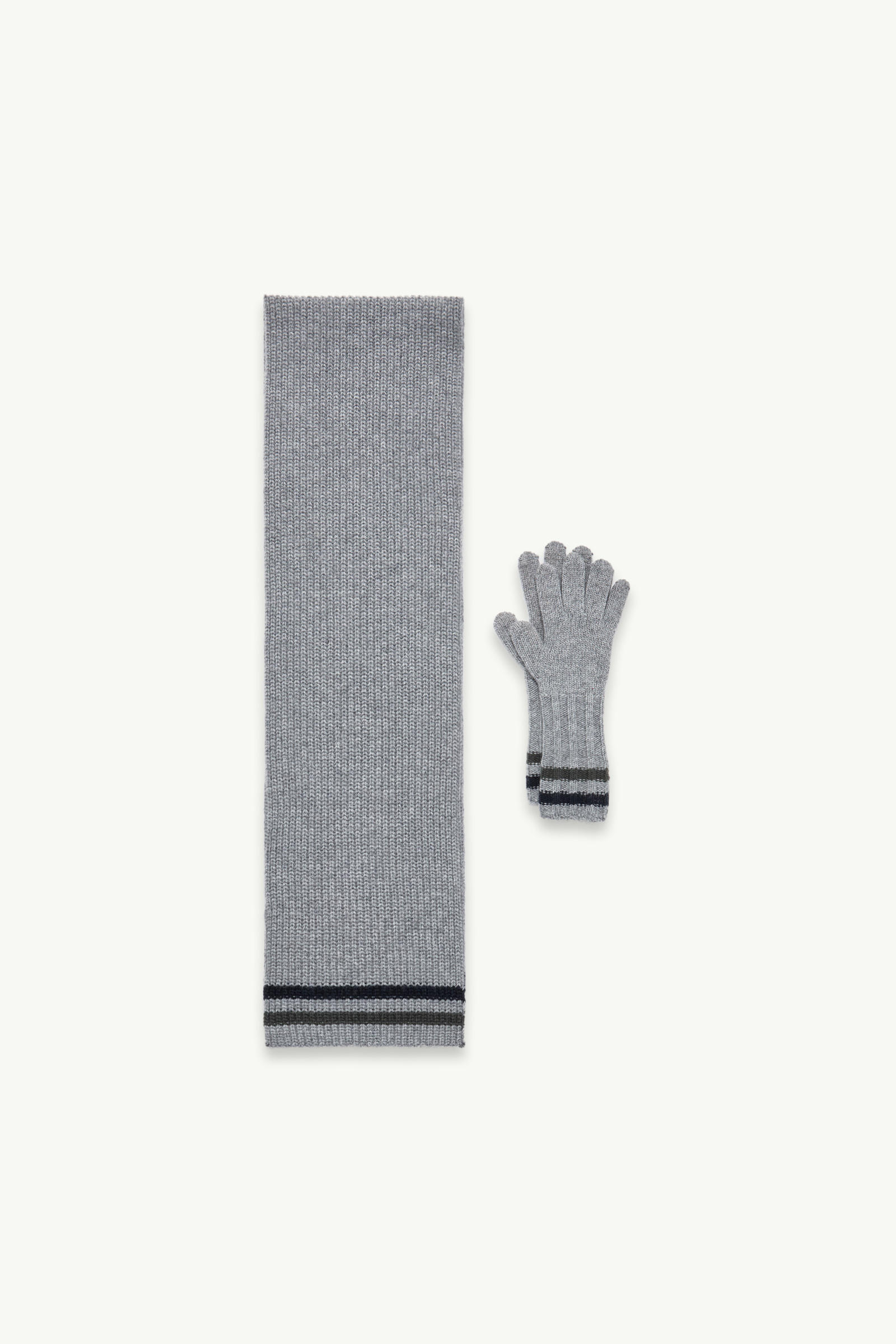 Striped Wool Set Boy Gray Moncler 1