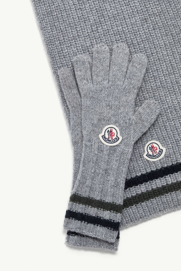 Striped Wool Set Boy Gray Moncler 2