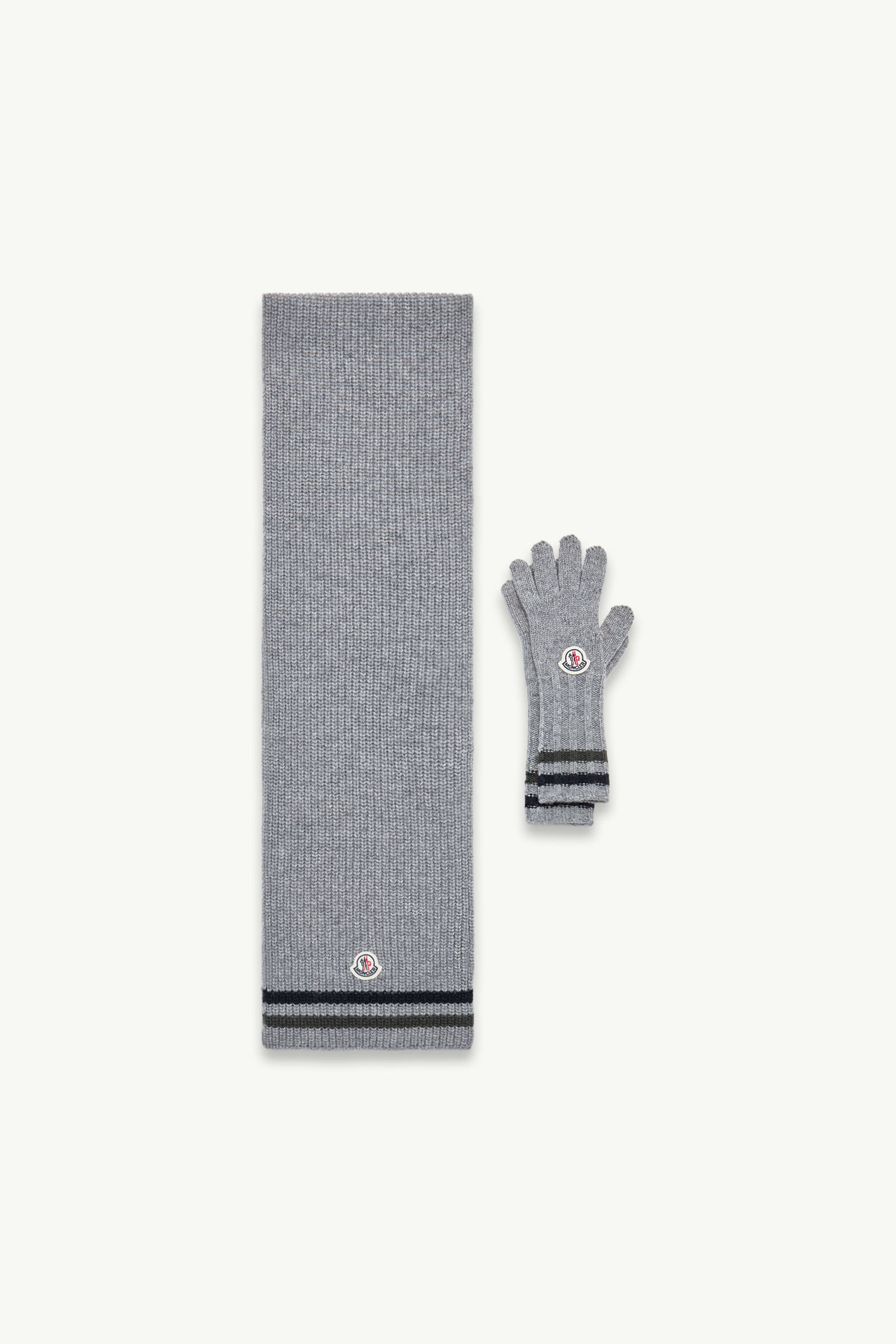 Striped Wool Set Boy Grey Moncler 0