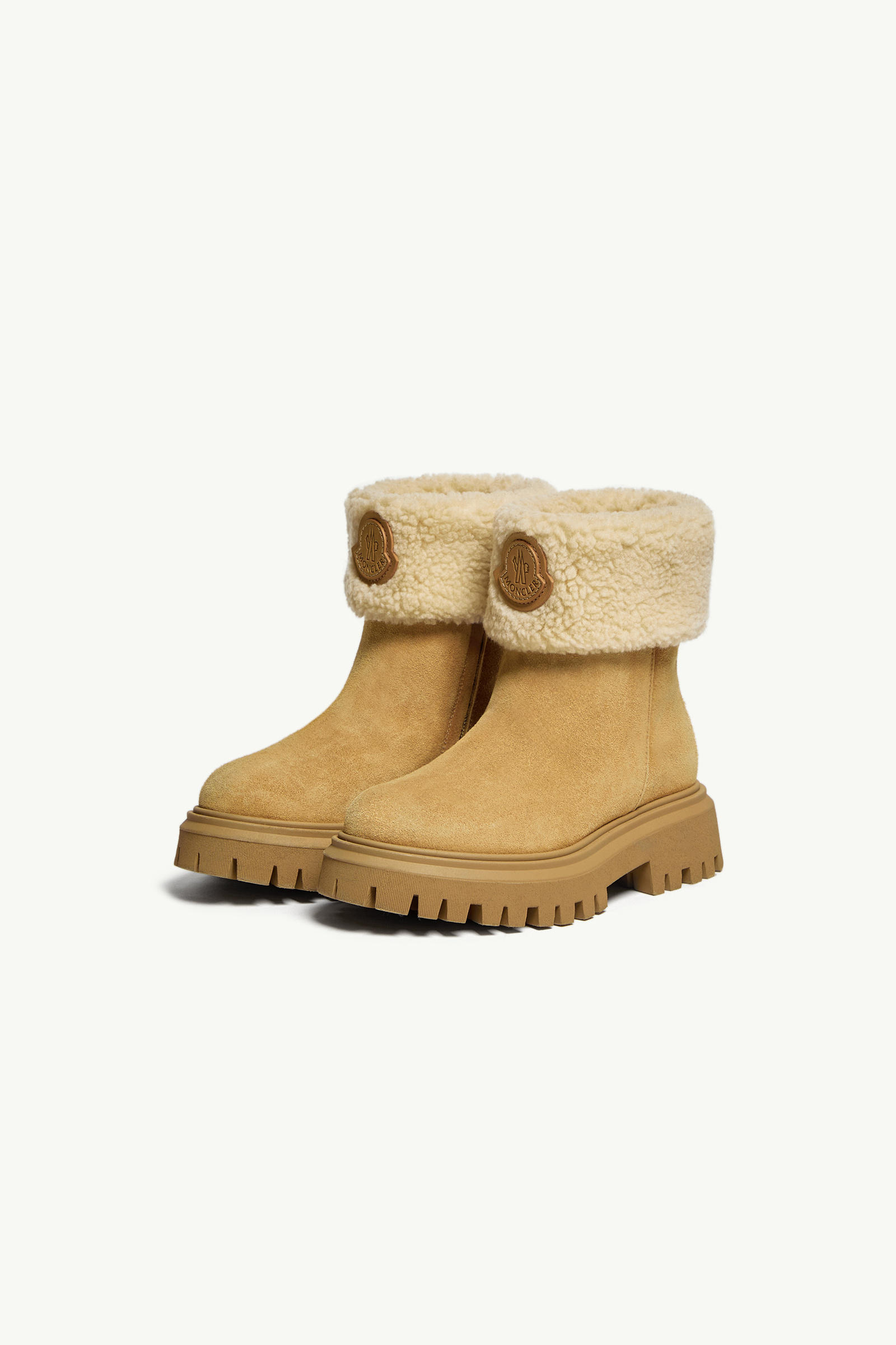 Stivaletti in Pelle Scamosciata Petit Aurea Gender Neutral Beige Cammello Moncler 2