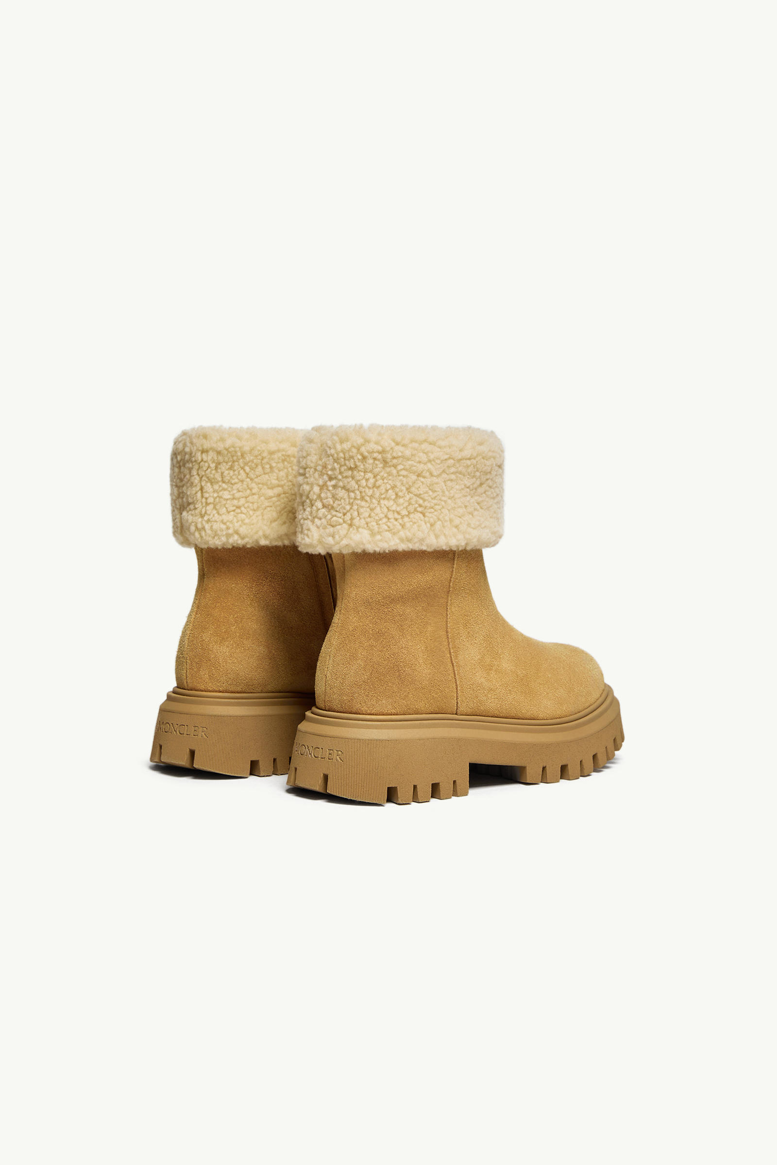 Stivaletti in Pelle Scamosciata Petit Aurea Gender Neutral Beige Cammello Moncler 3