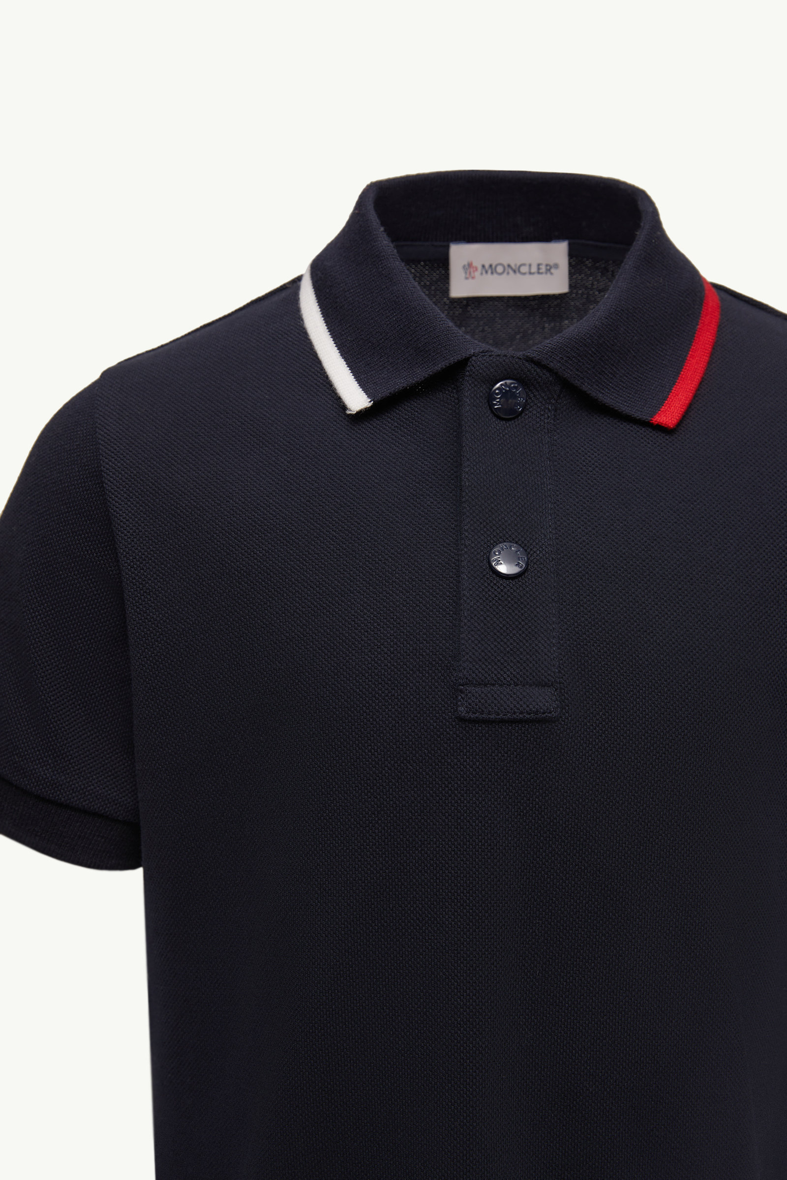 Cotton Piquet Polo Shirt Boy Navy Blue Moncler 2