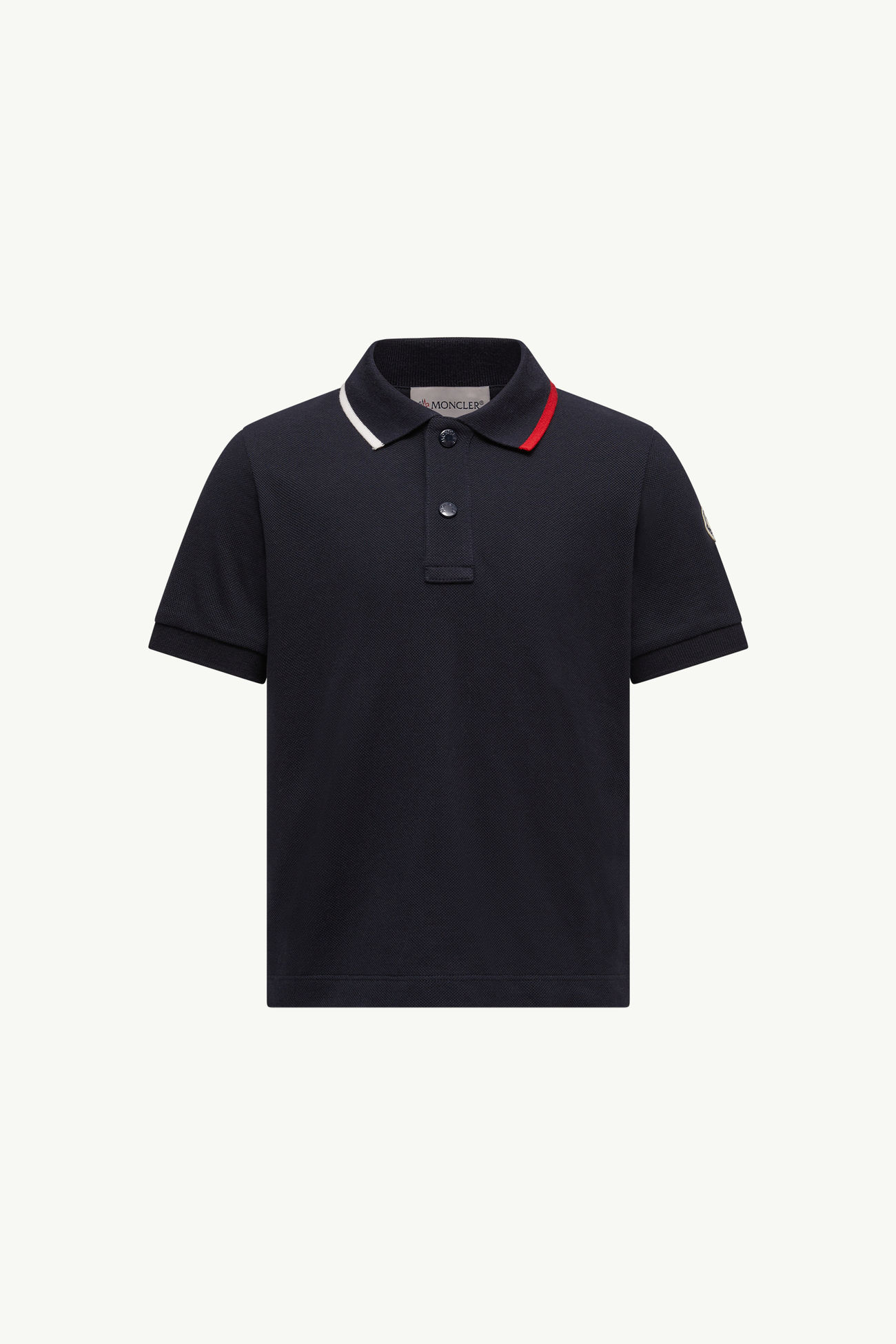 Polohemd aus Baumwollpiqué Jungen Navyblau Moncler 0