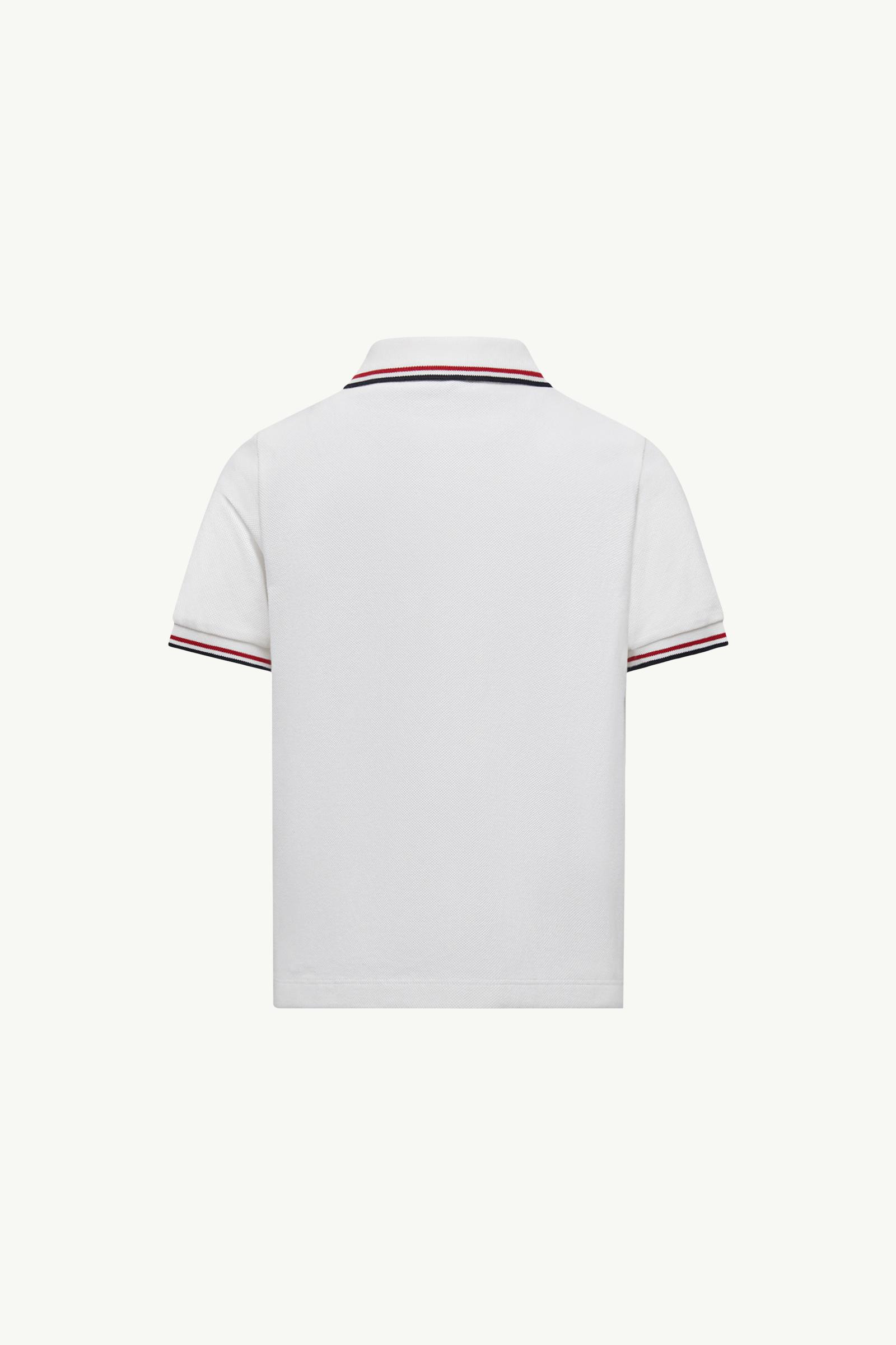 White Tricolor-Trimmed Cotton Piquet Polo Shirt - Polos & T-shirts