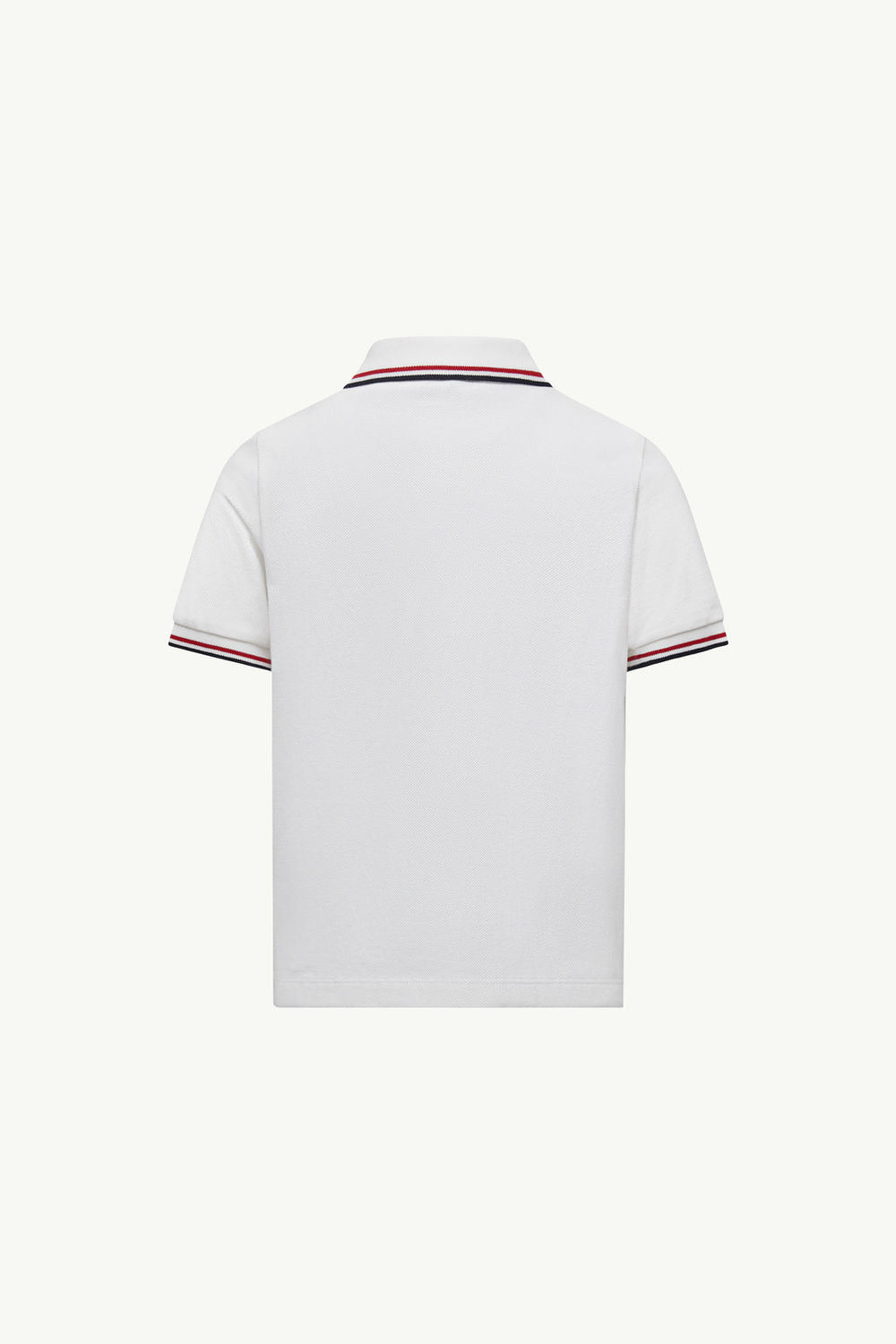 Tricolour-Trimmed Cotton Piquet Polo Shirt Boy White Moncler 2
