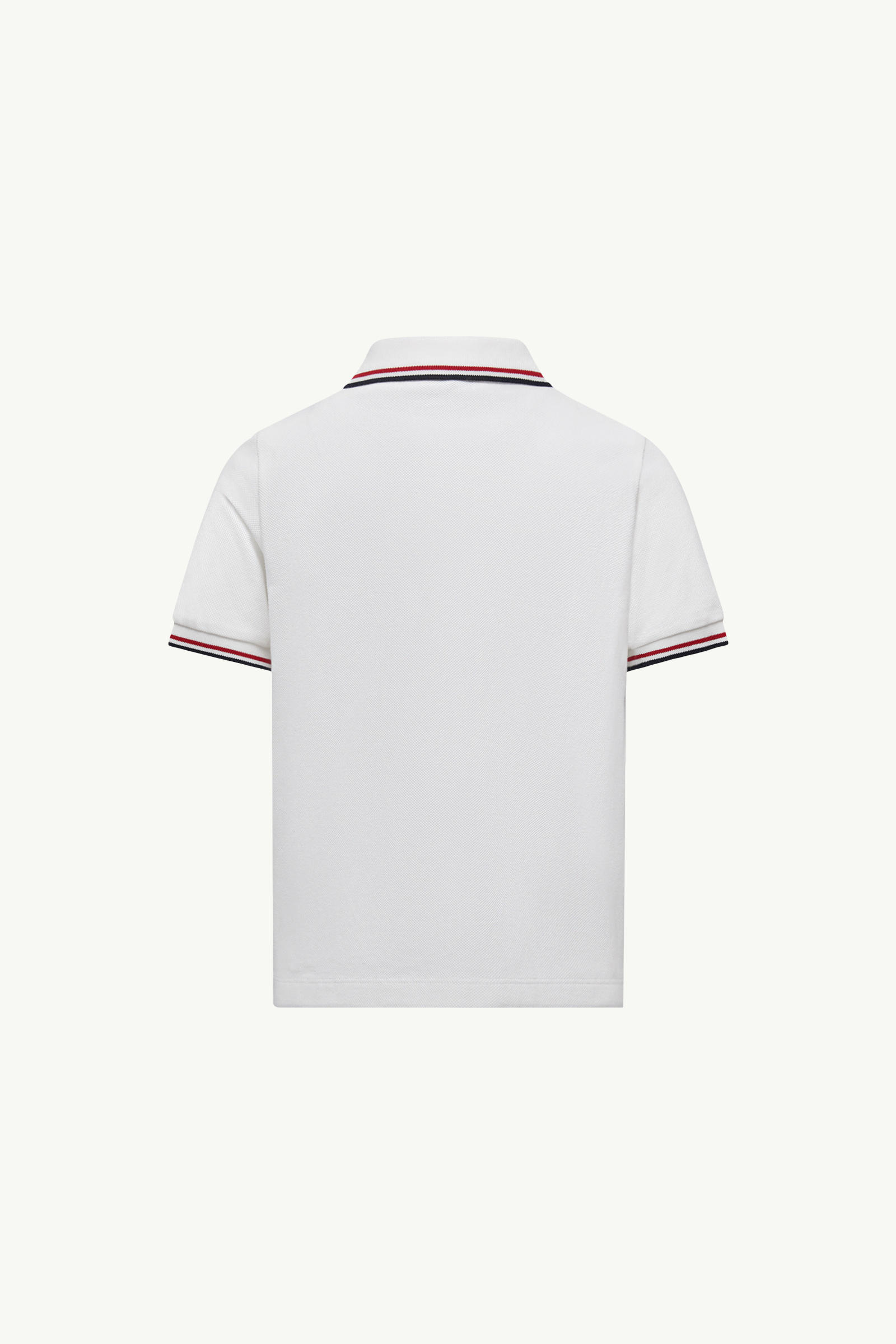 Tricolour-Trimmed Cotton Piquet Polo Shirt Boy White Moncler 2