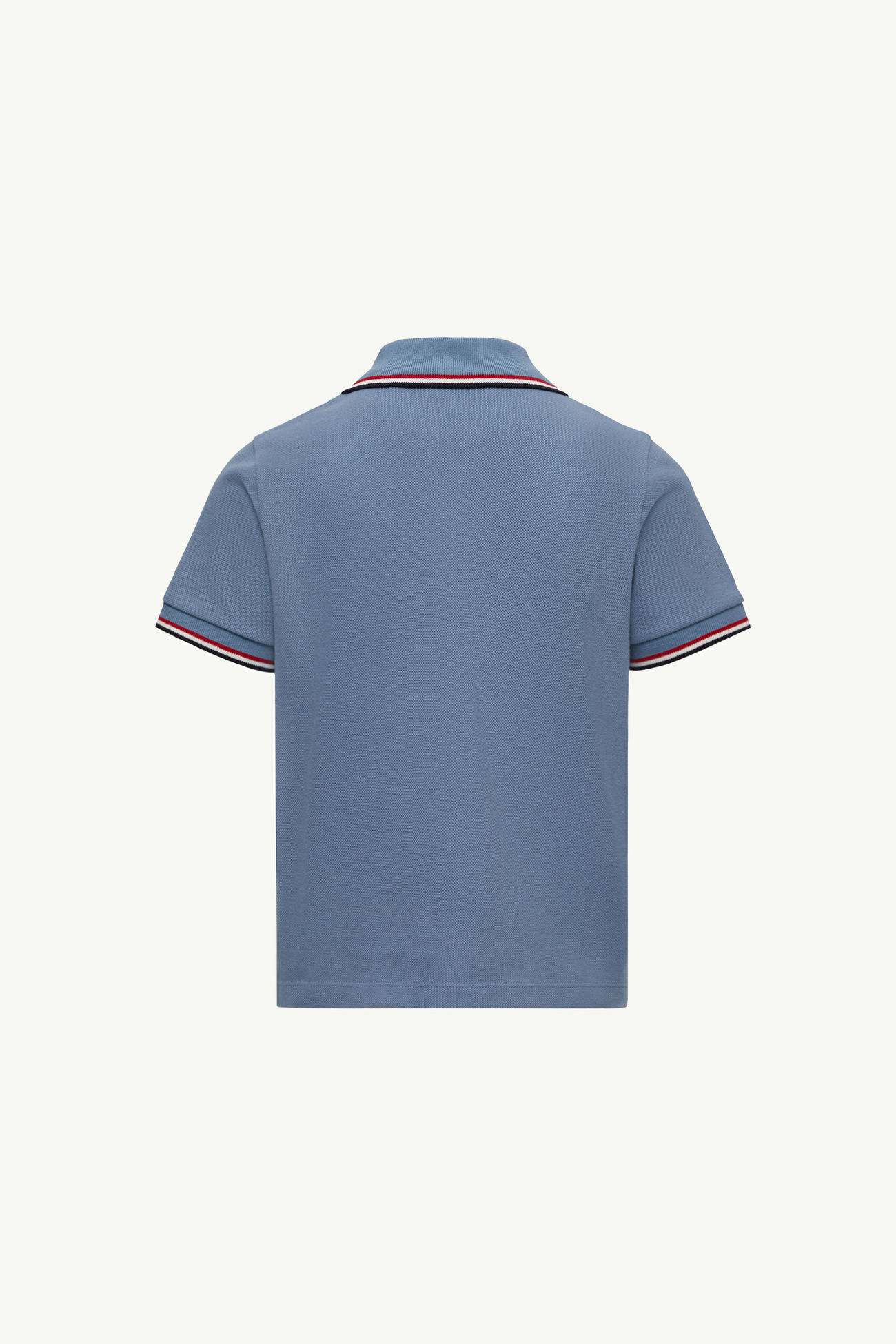 Polo de piqué de algodón con ribetes tricolor Niño Azul cobalto Moncler 2