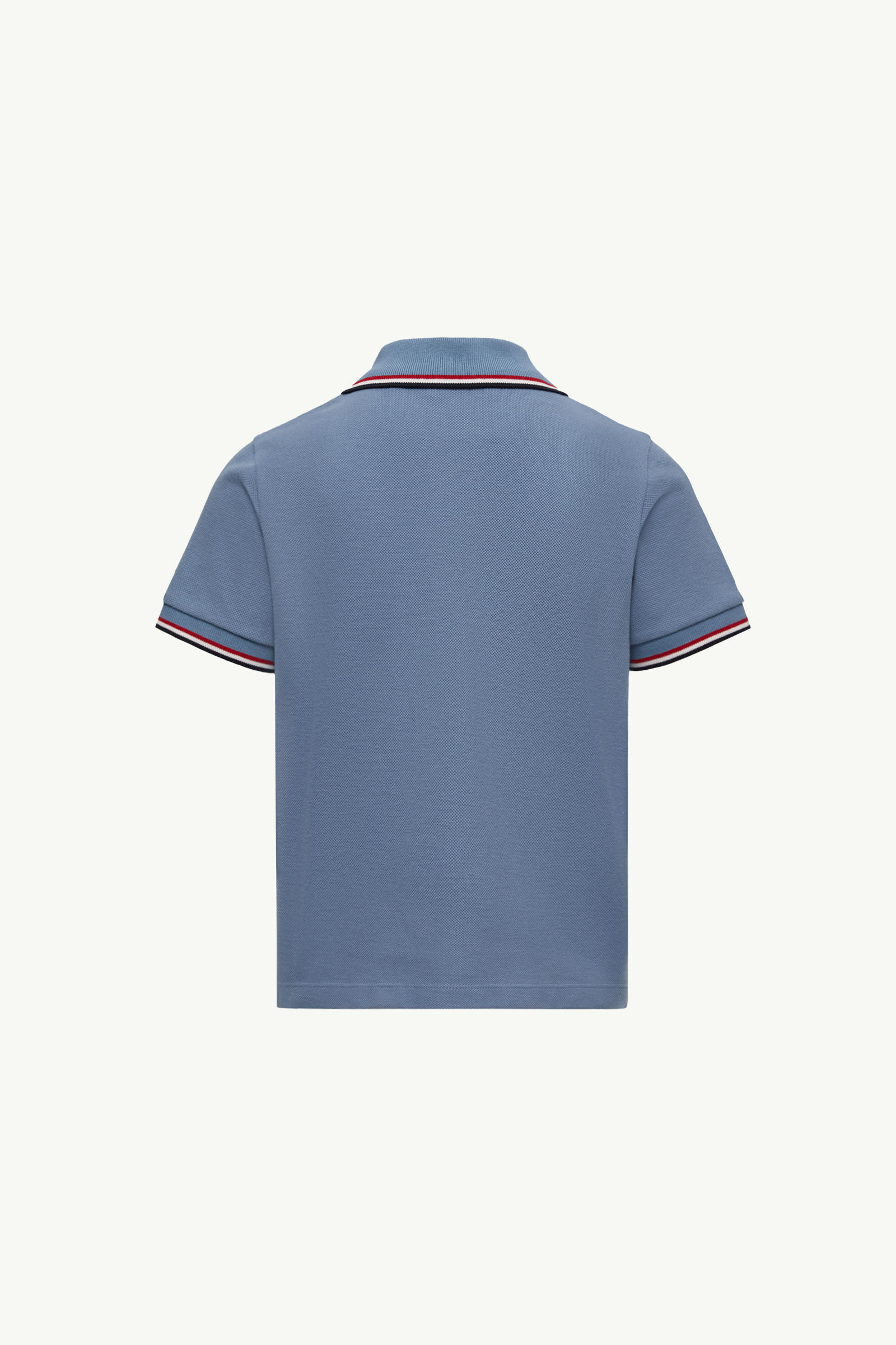 Tricolor-Trimmed Cotton Piquet Polo Shirt Boy Cobalt Blue Moncler 2