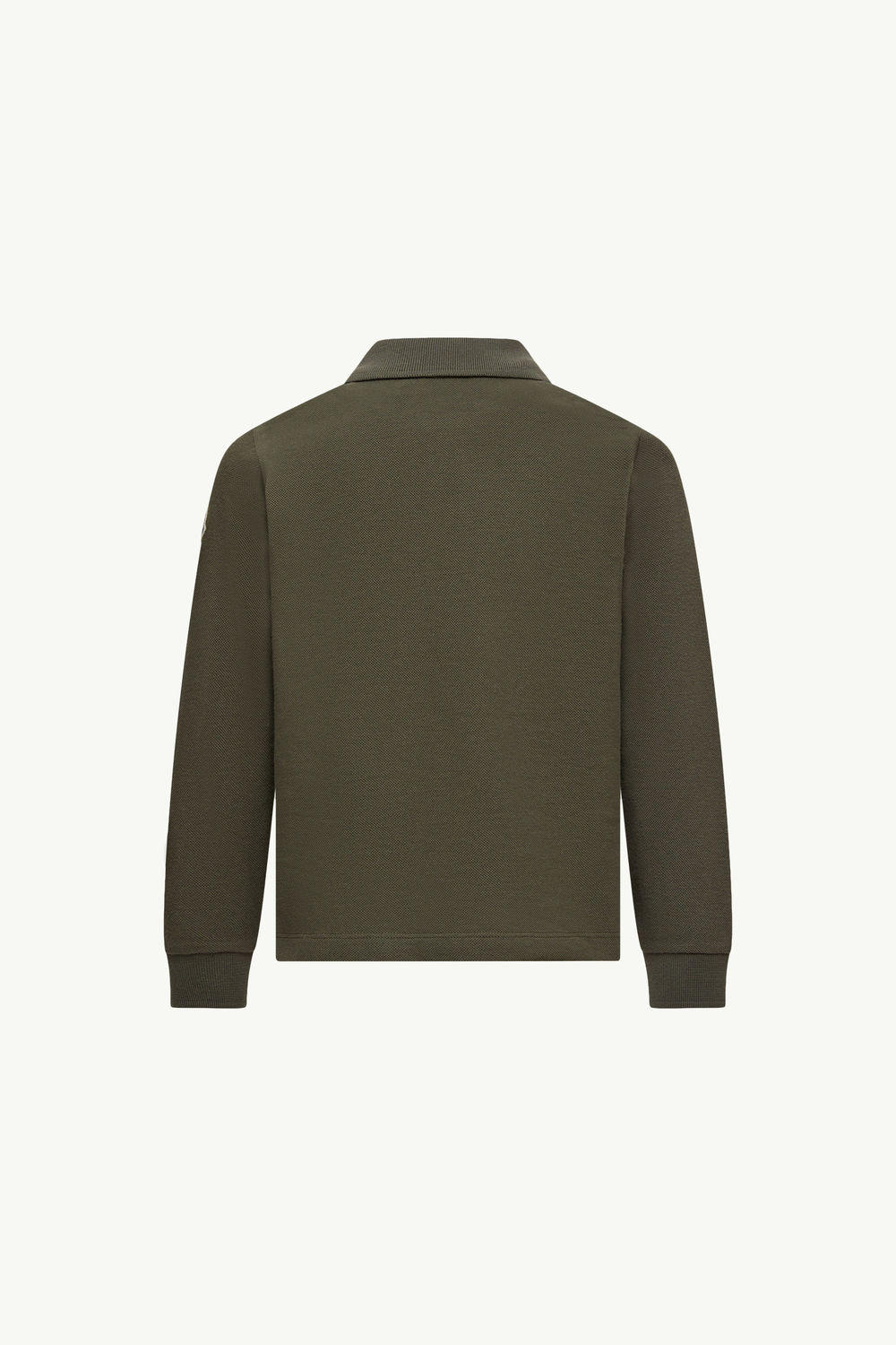 Cotton Piquet Long Sleeve Polo Shirt Boy Olive Green Moncler 2