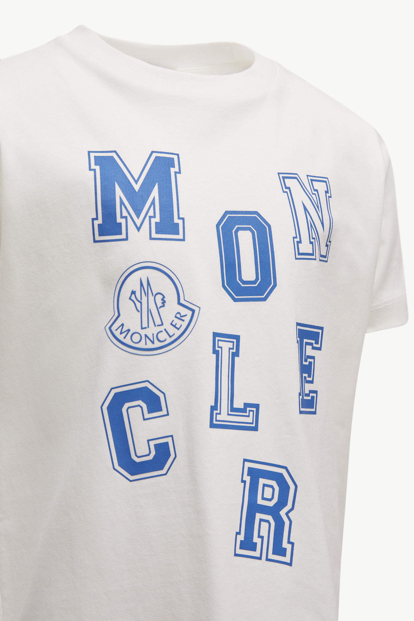 Logo Motif Cotton T-Shirt Boy White Moncler 2