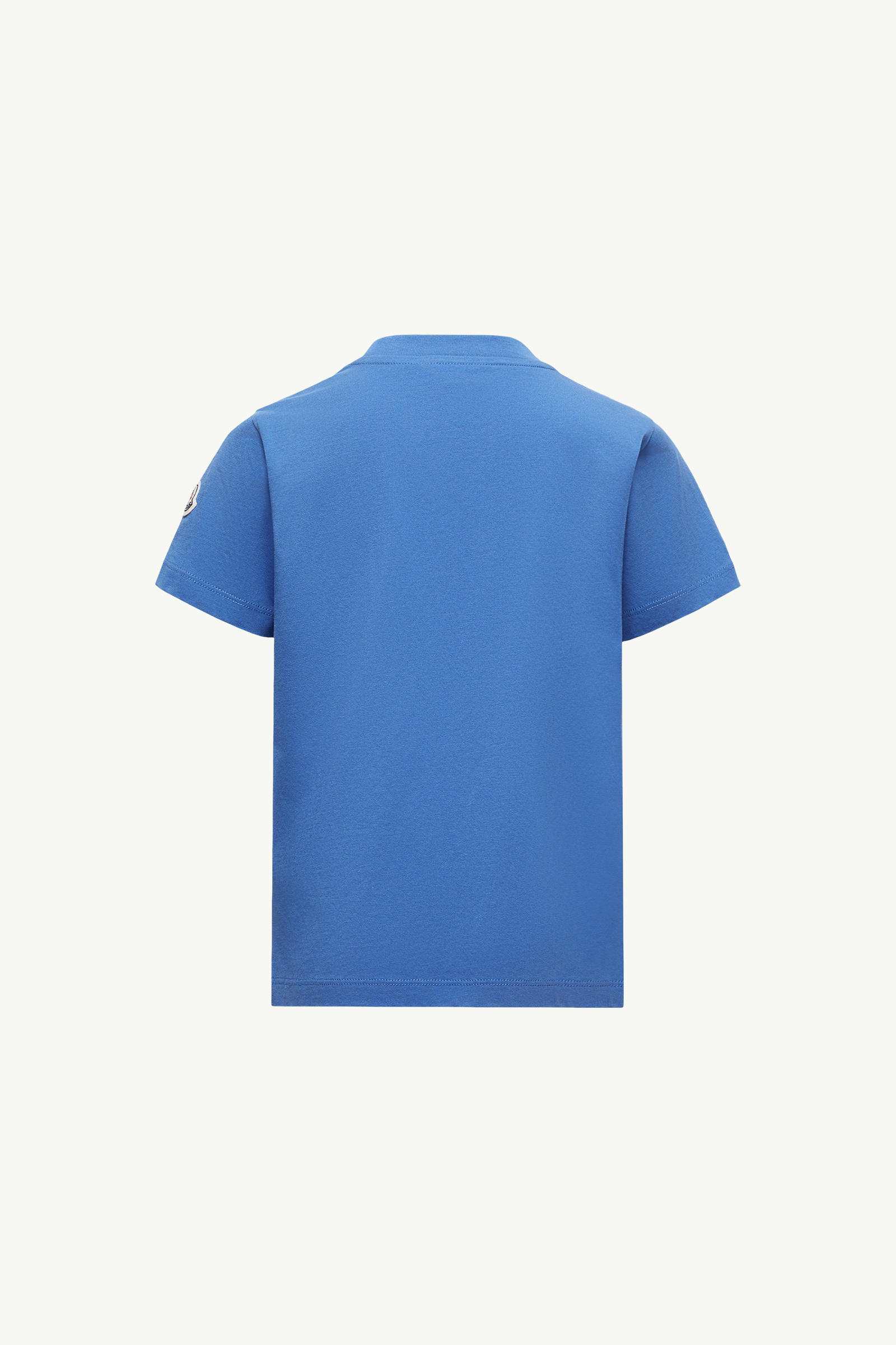 Logo Motif Cotton T-Shirt Boy Light Blue Moncler 2