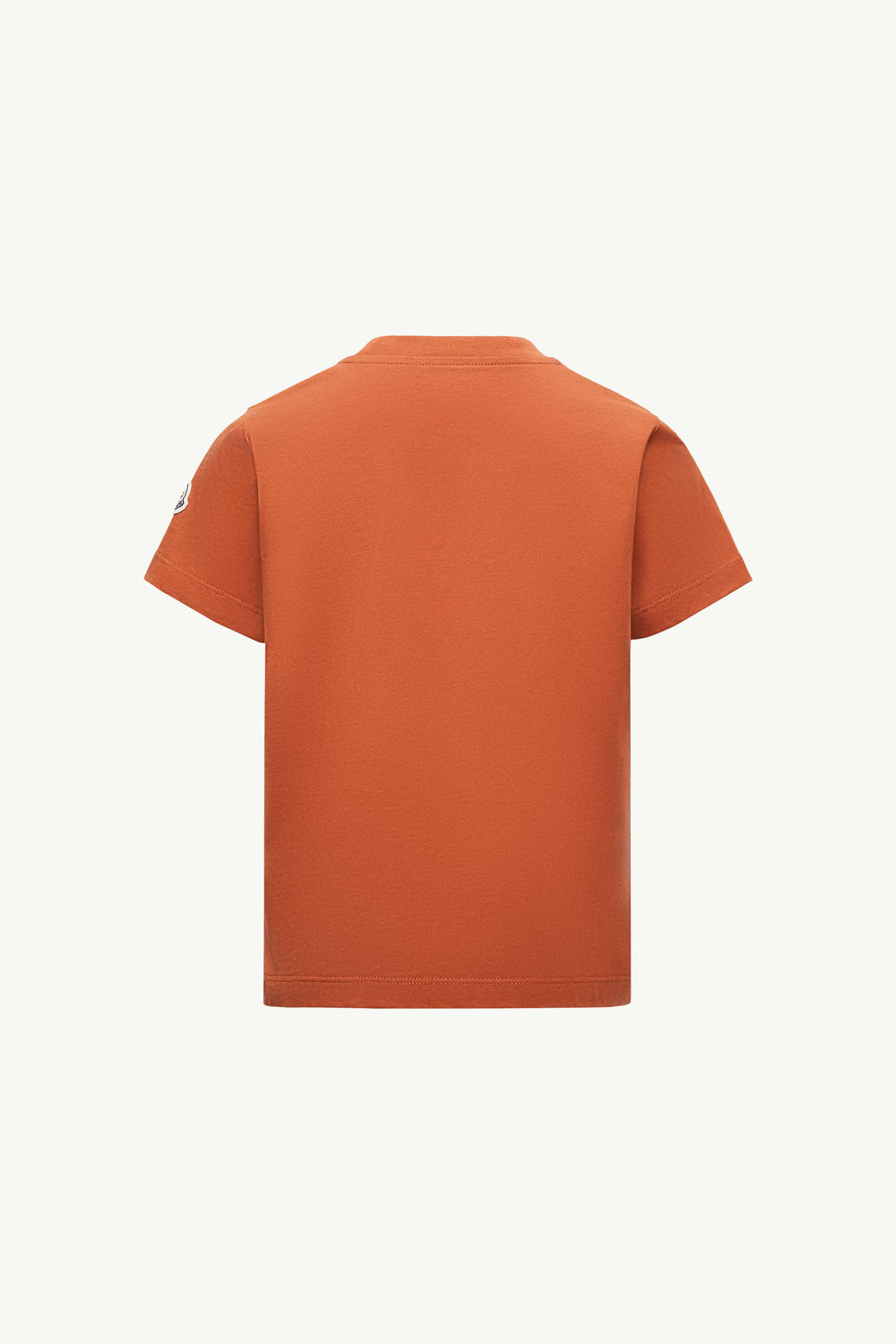 Printed Logo Cotton T-Shirt Boy Dark Orange Moncler 2