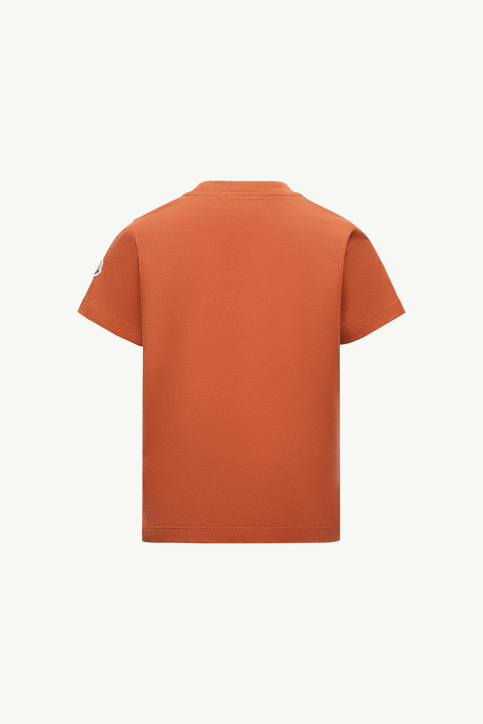 Printed Logo Cotton T-Shirt Boy Dark Orange Moncler 2
