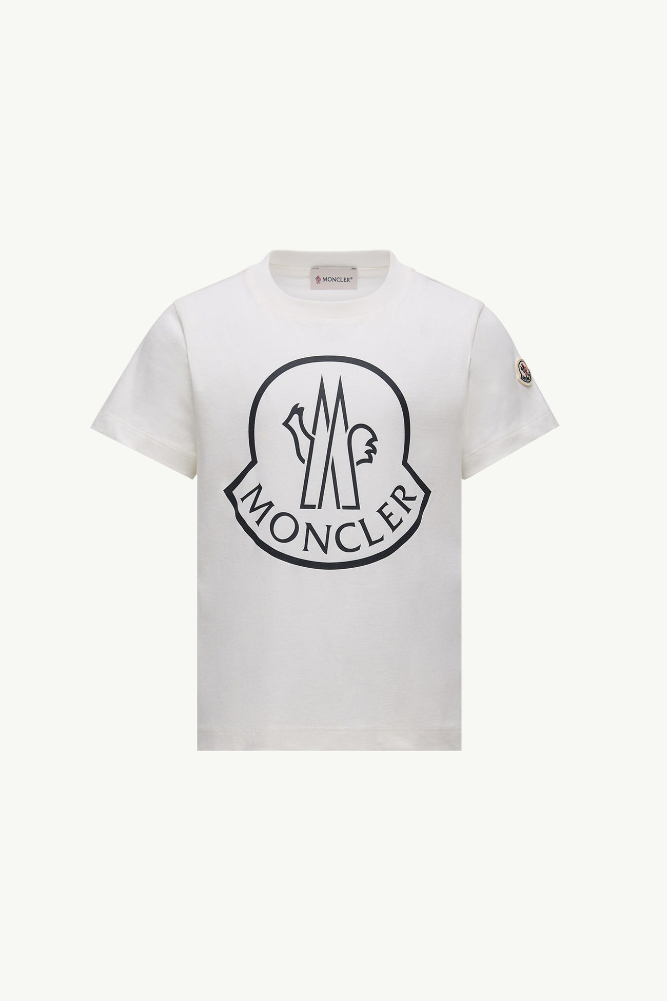 T-Shirt aus Baumwolle mit Logoprint Weiß Moncler 0
