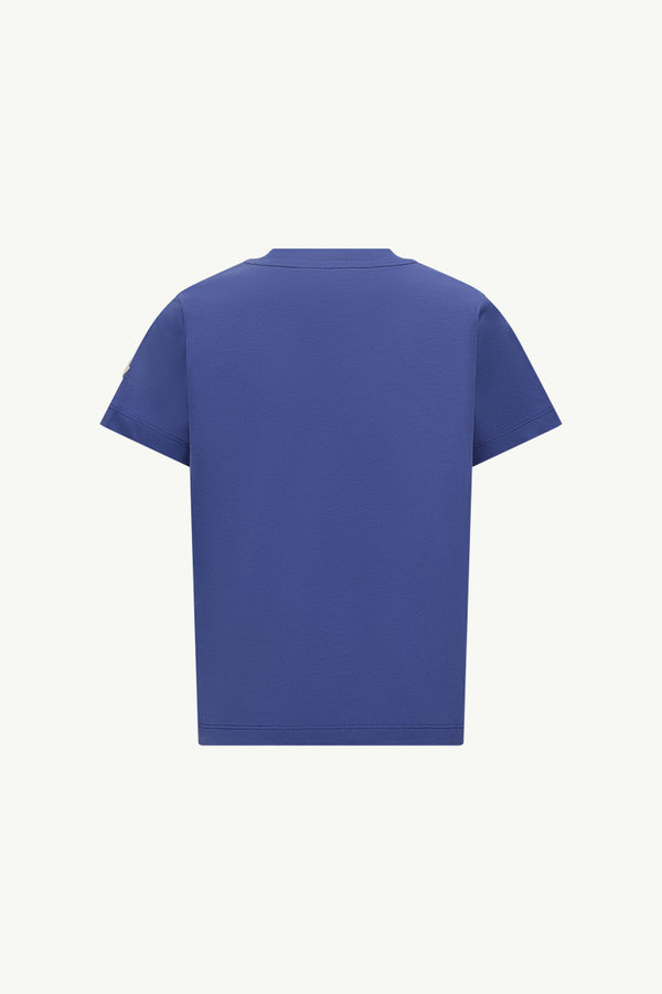 T-Shirt aus Baumwolle mit Logoprint Electric Blue Moncler 2