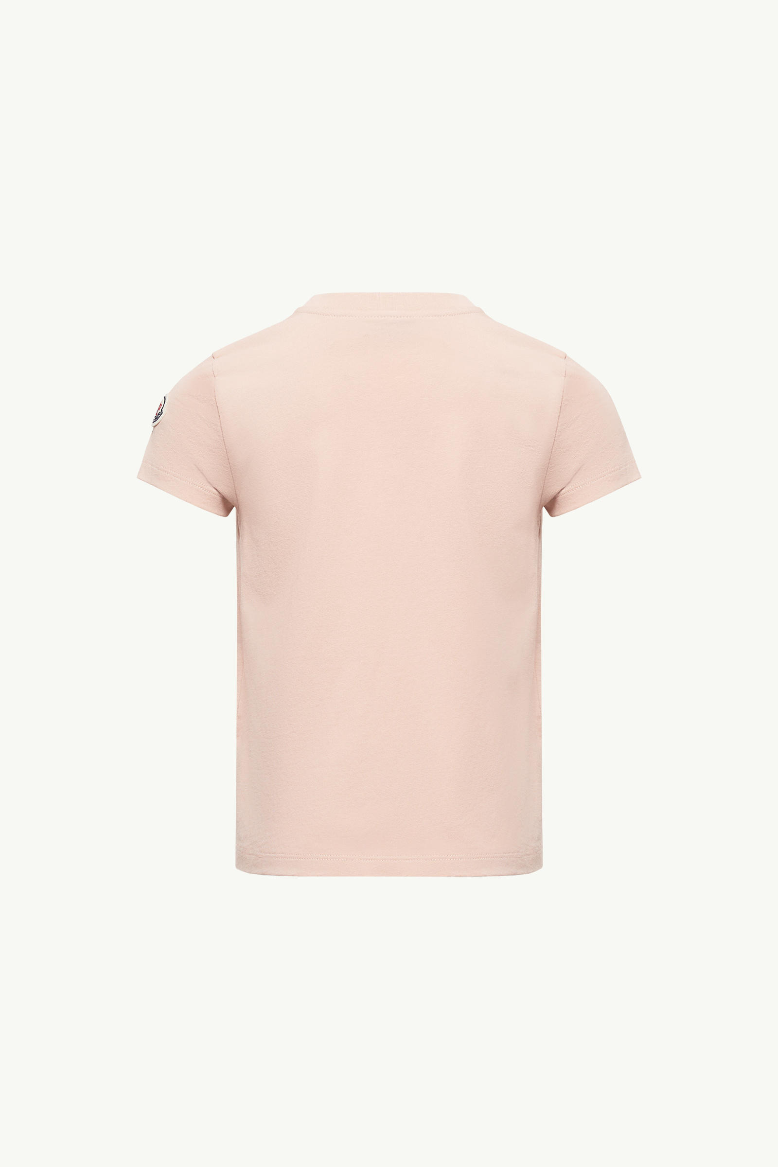 Embroidered Logo Cotton T-Shirt Girl Light Pink Moncler 2