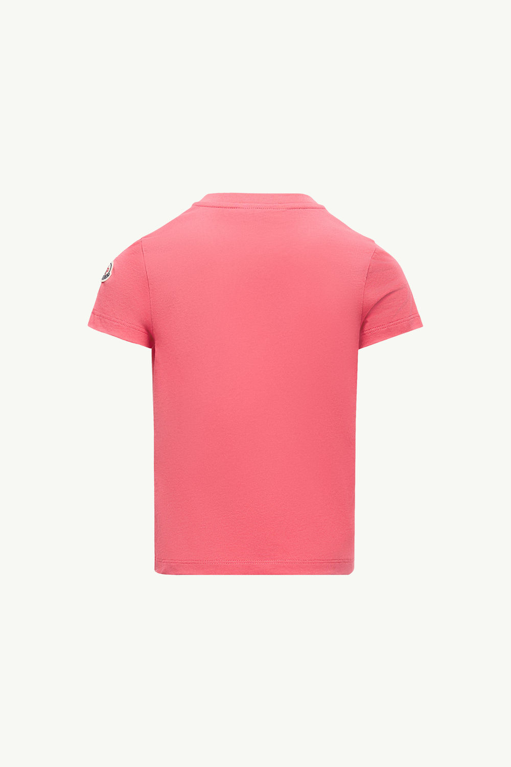 Embroidered Logo Cotton T-Shirt Girl Pink Moncler 2
