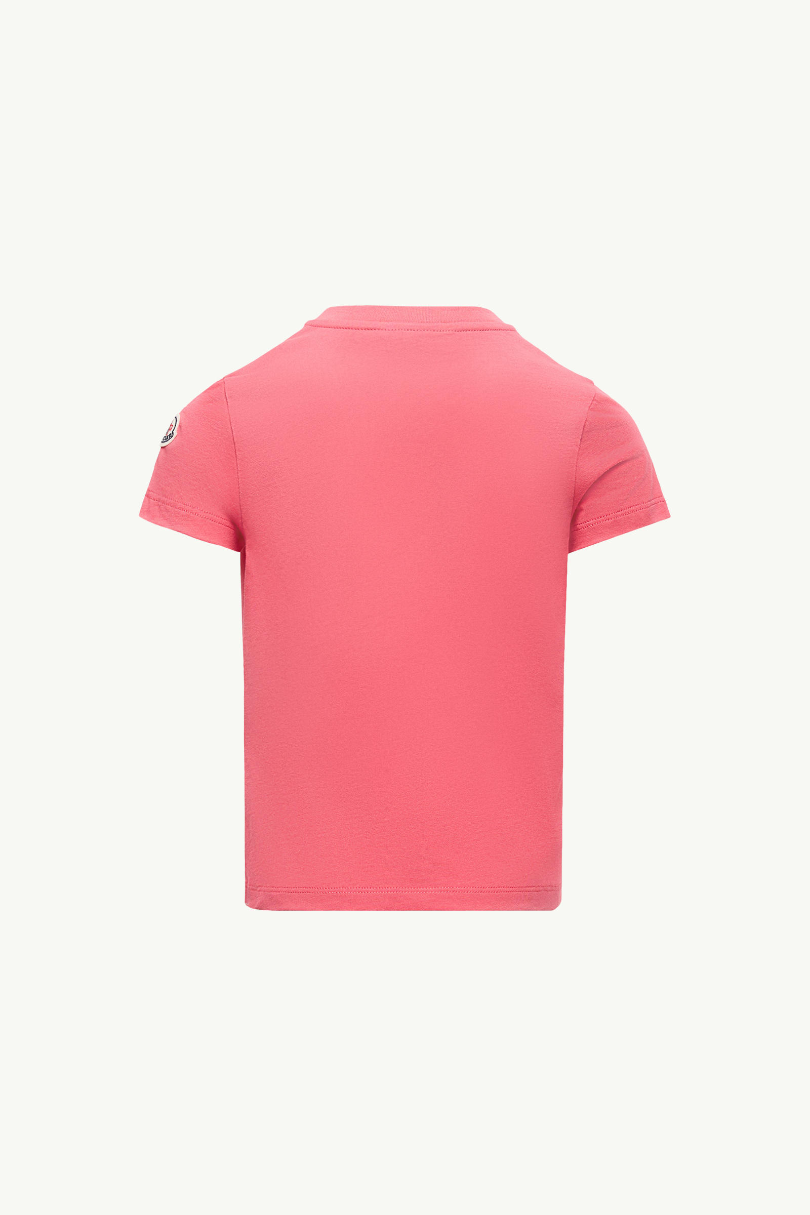Embroidered Logo Cotton T-Shirt Girl Pink Moncler 2