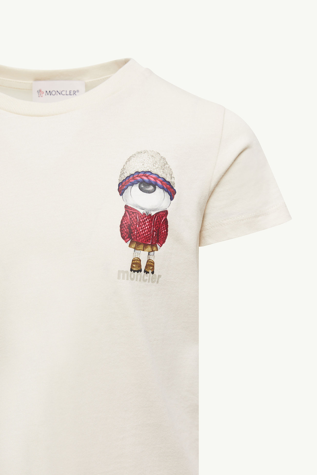 泰迪熊圖案棉質T恤 女童 象牙白色 Moncler 2