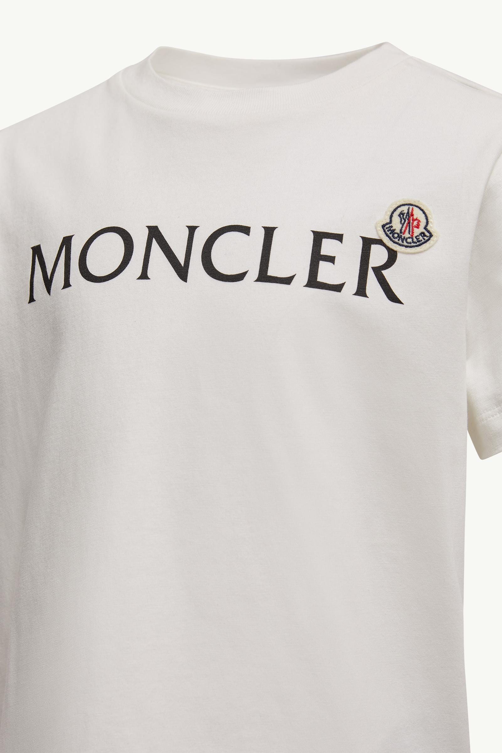 White Logo Cotton T-Shirt - Polos & T-shirts for Children | Moncler IT