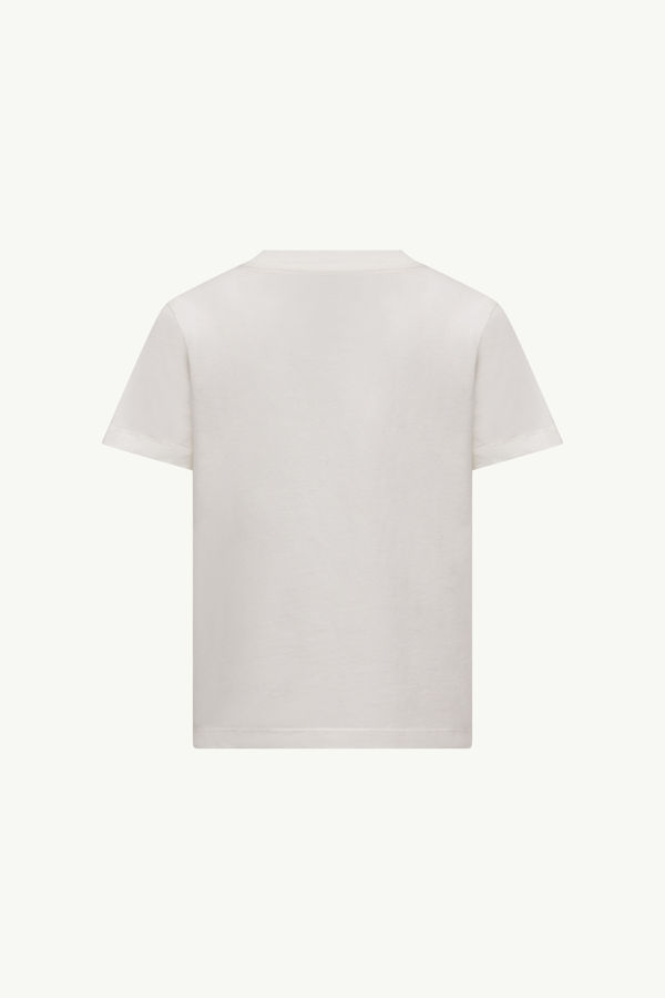 Logo Cotton T-Shirt Boy White Moncler 2