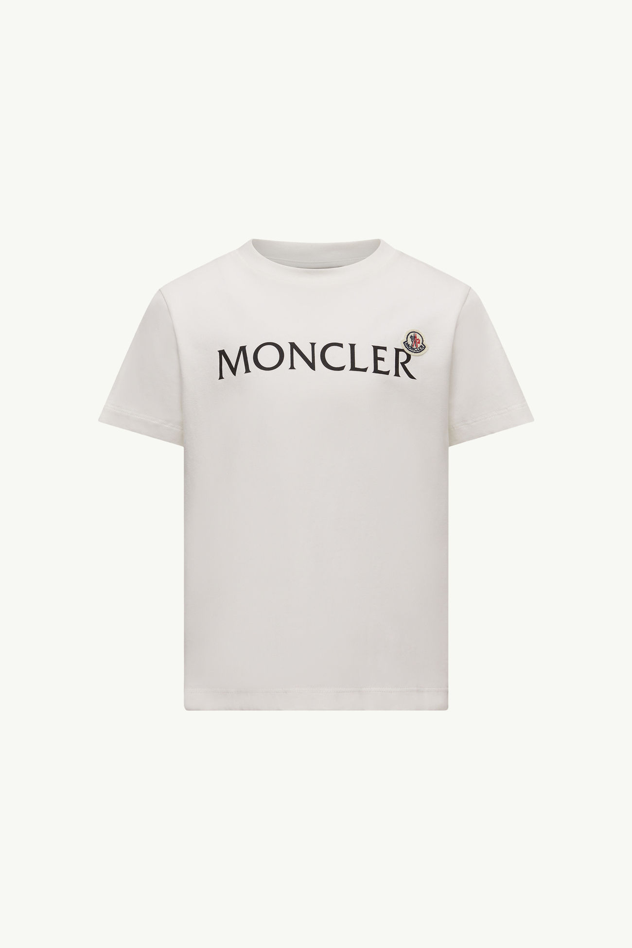T-shirt logata in cotone Bambino Bianco Moncler 0