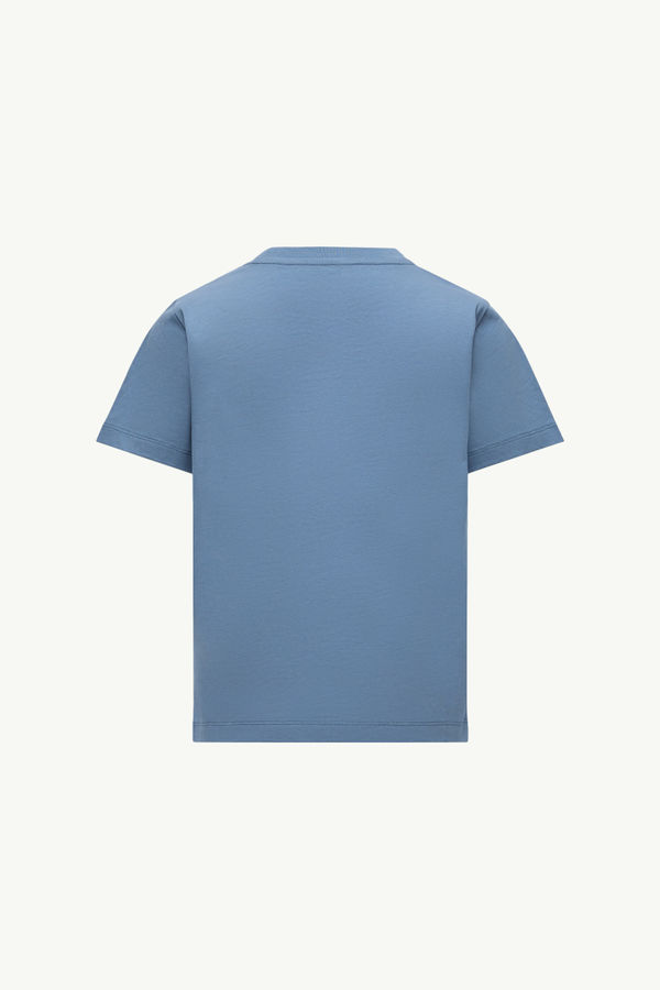 T-shirt en coton à logo Garçon Bleu Cobalt Moncler 3