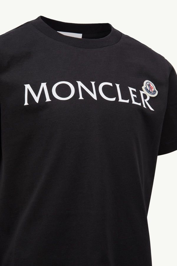 Logo Cotton T-Shirt Boy Black Moncler 2