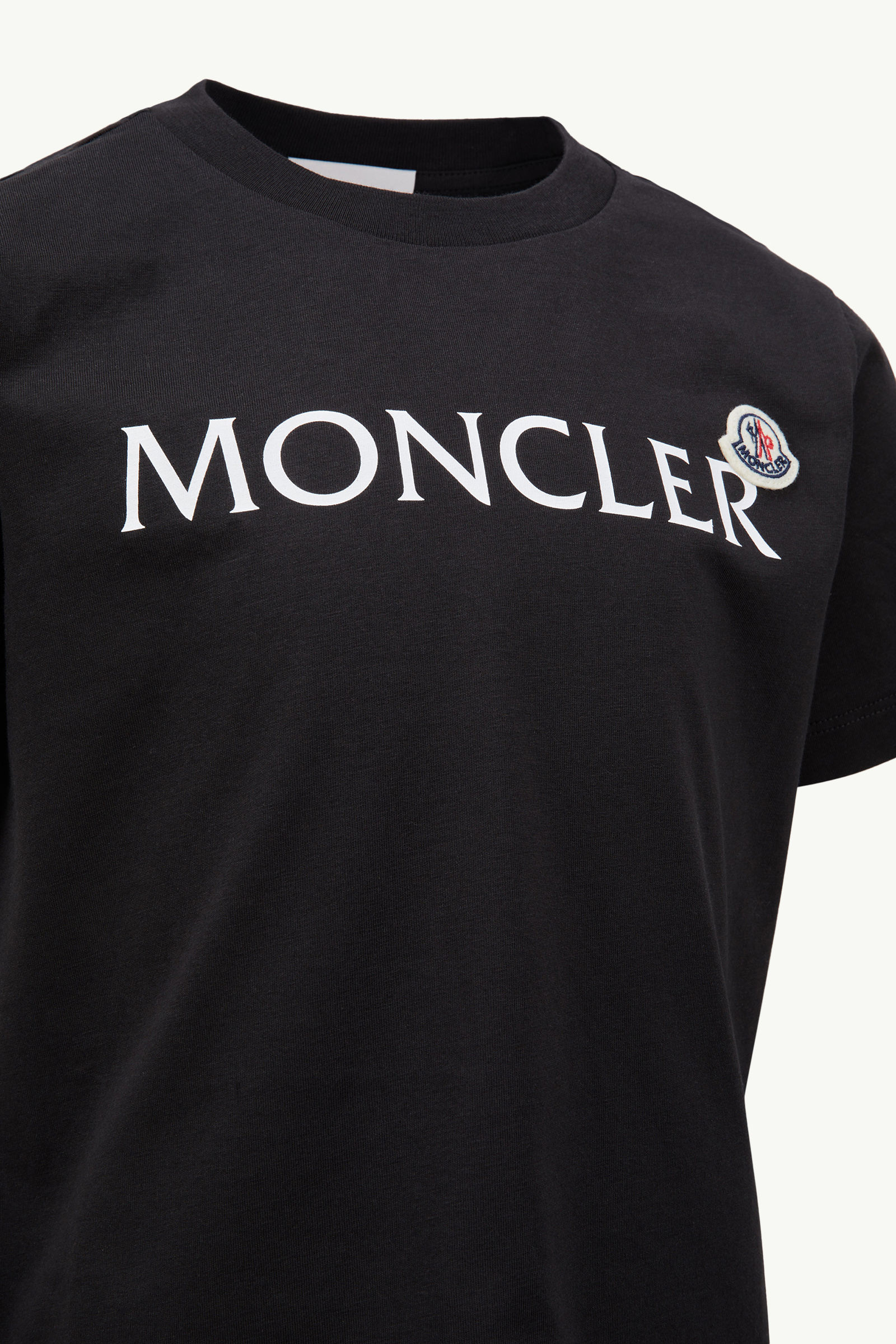 T-shirt logata in cotone Bambino Nero Moncler 2