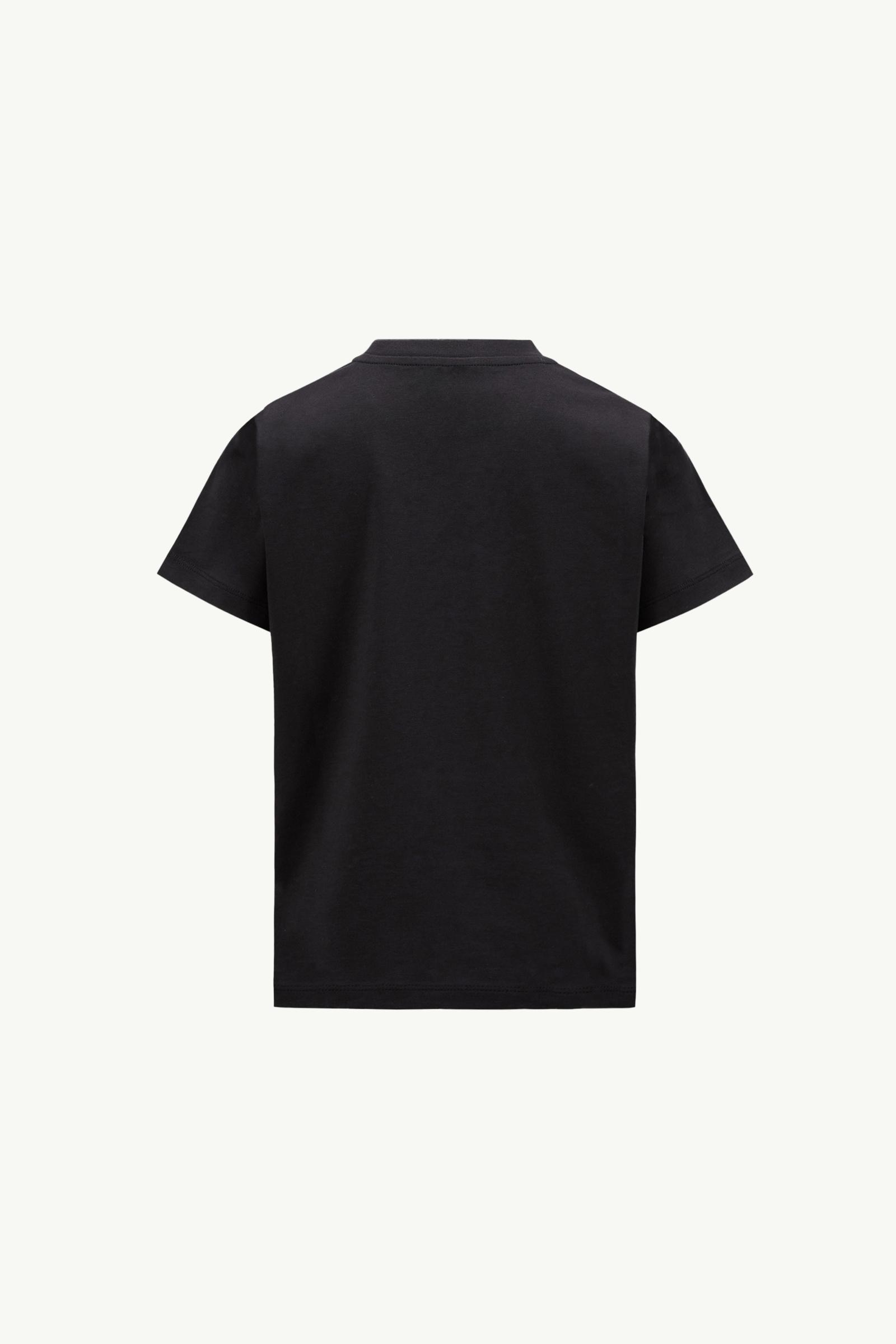 Black Logo Cotton T-Shirt - Polos & T-shirts for Children | Moncler US