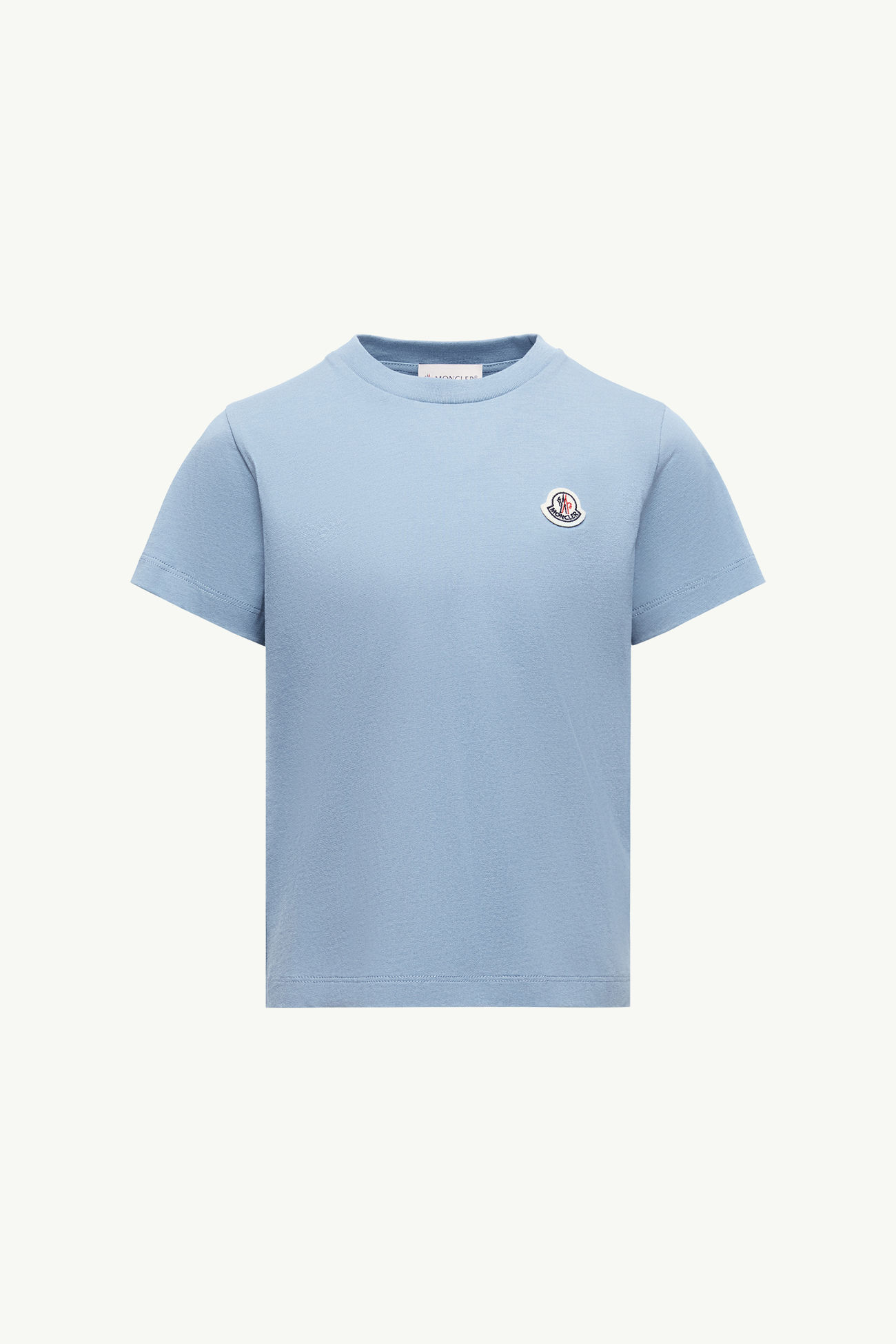 로고 패치 코튼 티셔츠(3장 세트) 키즈 남아 화이트 & 라이트 블루 & 네이비 블루 Moncler 1