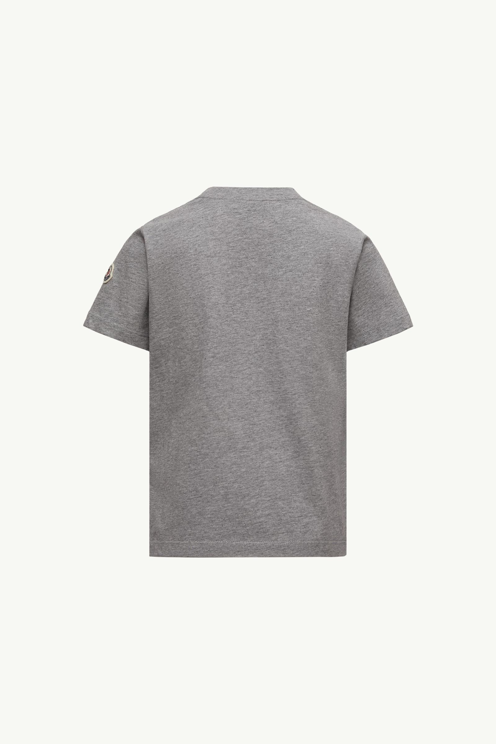 Gray Textured Logo Cotton T-Shirt - Polos & T-shirts for
