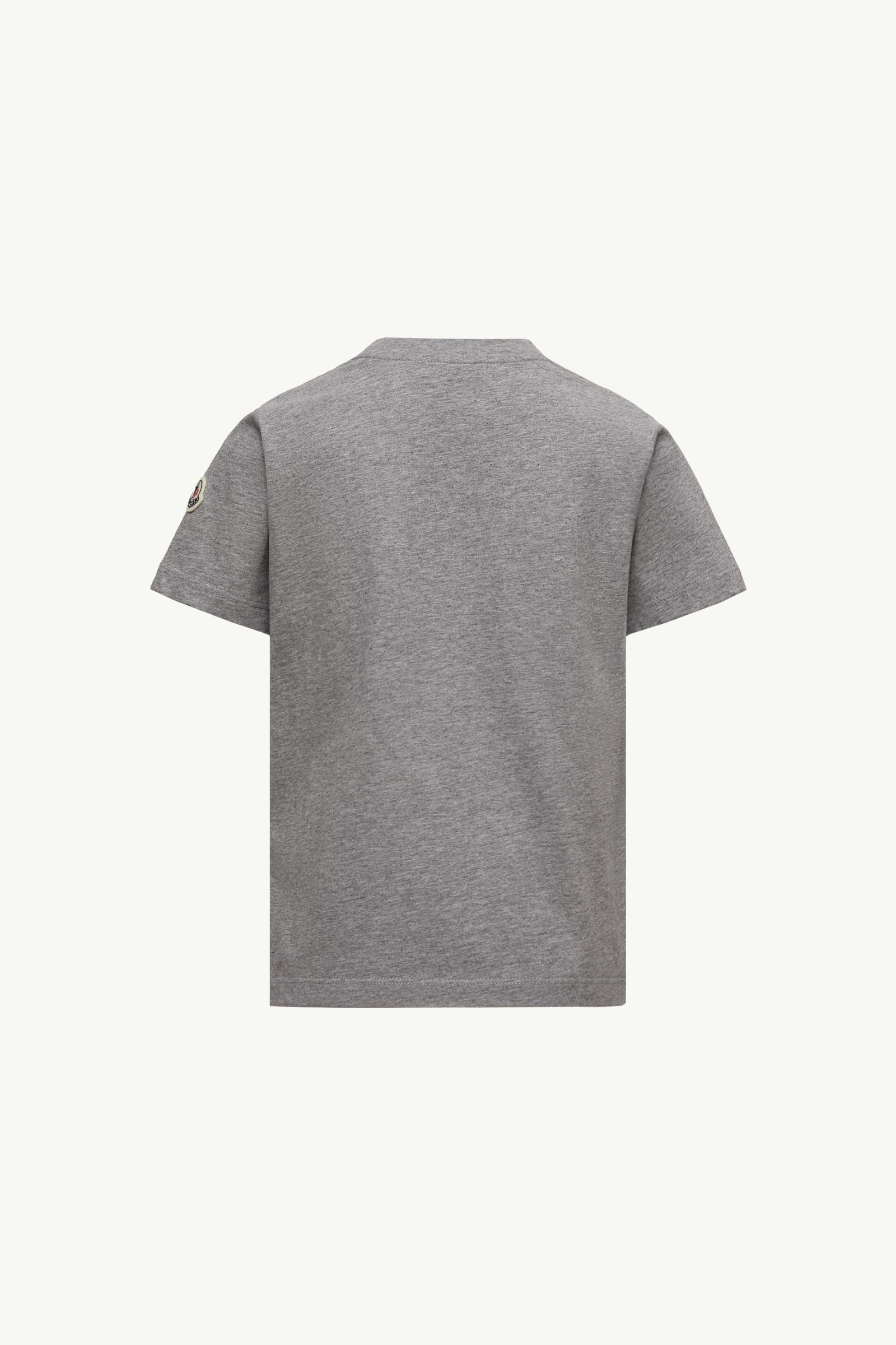 Textured Logo Cotton T-Shirt Boy Gray Moncler 2