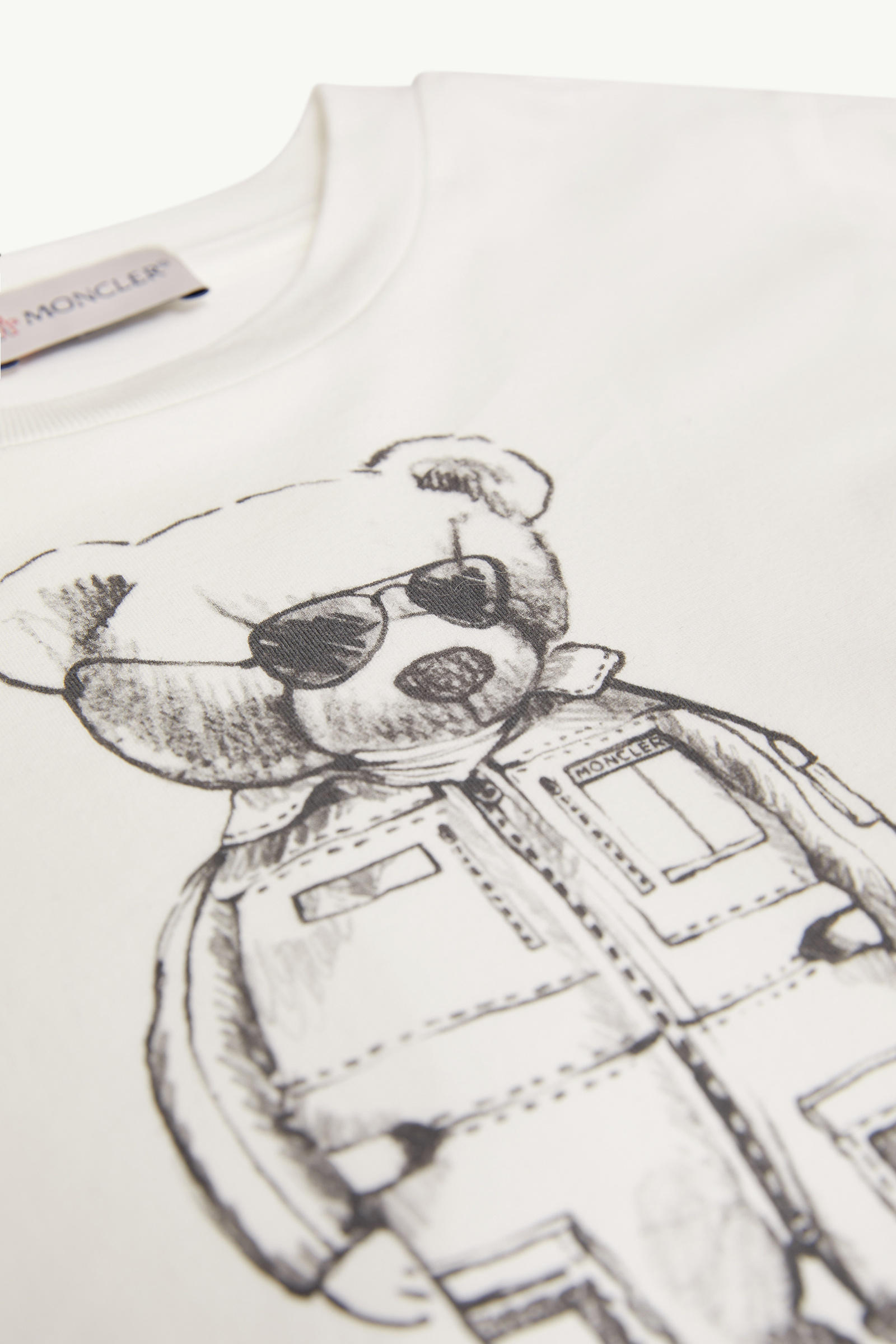 T-shirt in cotone con motivo stampato Bambino Bianco Moncler 2