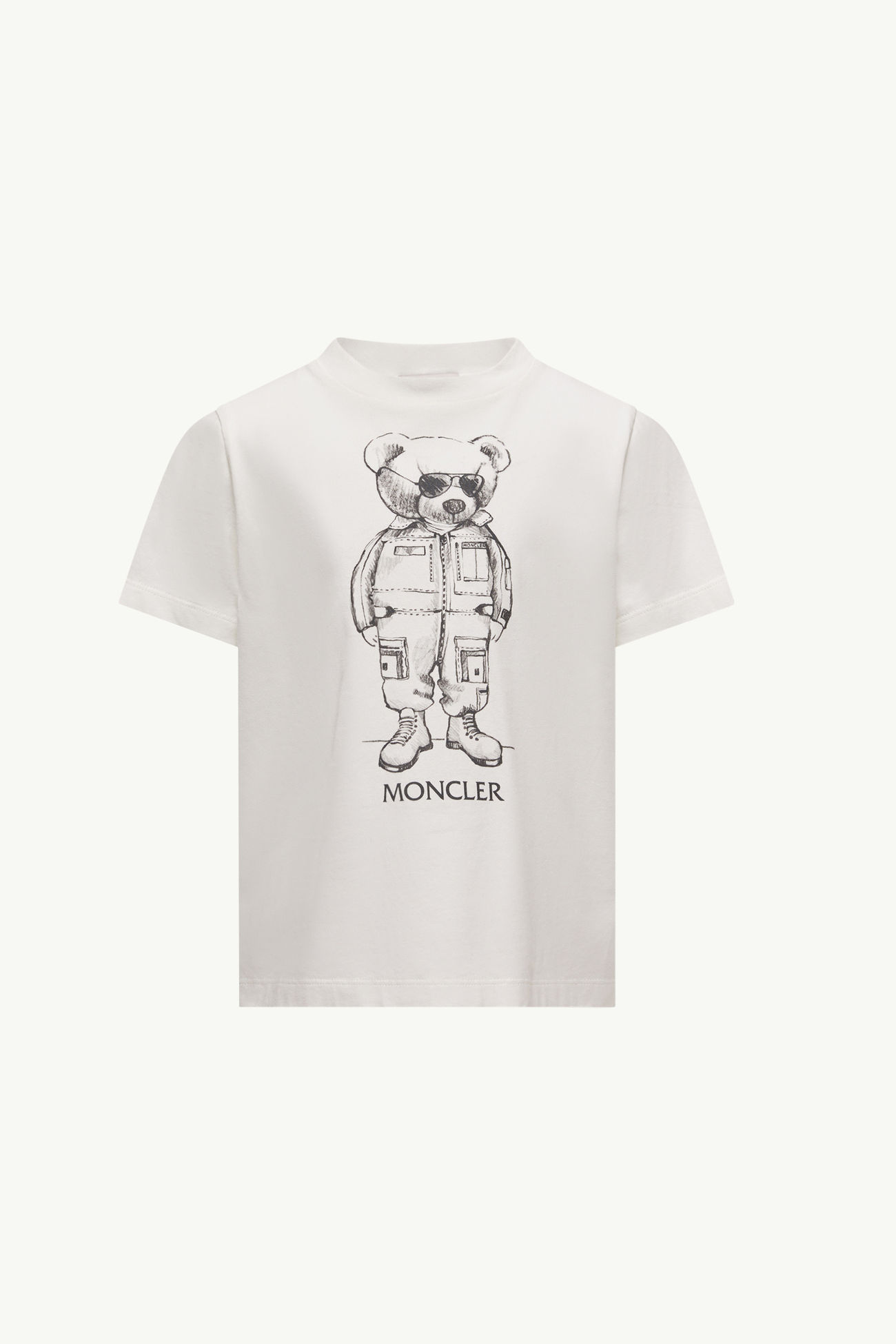 T-Shirt aus Baumwolle mit Print Jungen Weiß Moncler 0