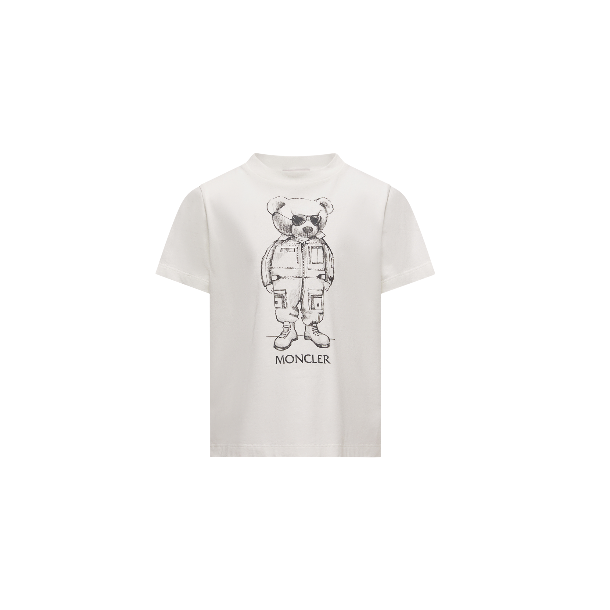 Moncler Enfant Boys T-Shirt - White - Cotton - Size 10Y
